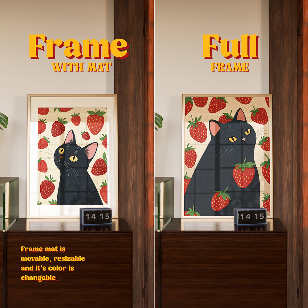 vertical frame mockup with cat