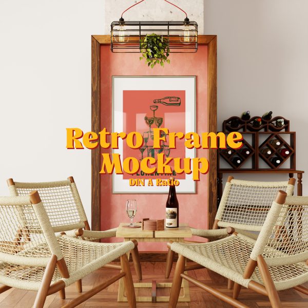 bar poster frame mockup