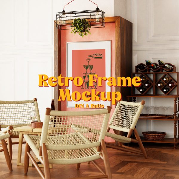bar poster frame mockup