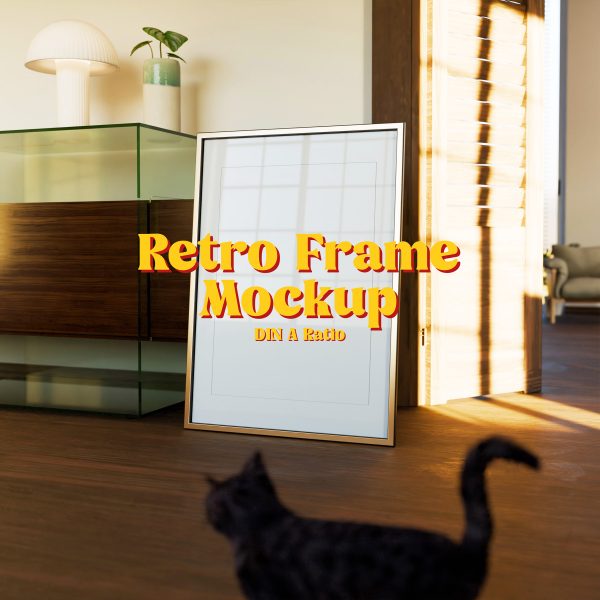 poster frame mockup with pet