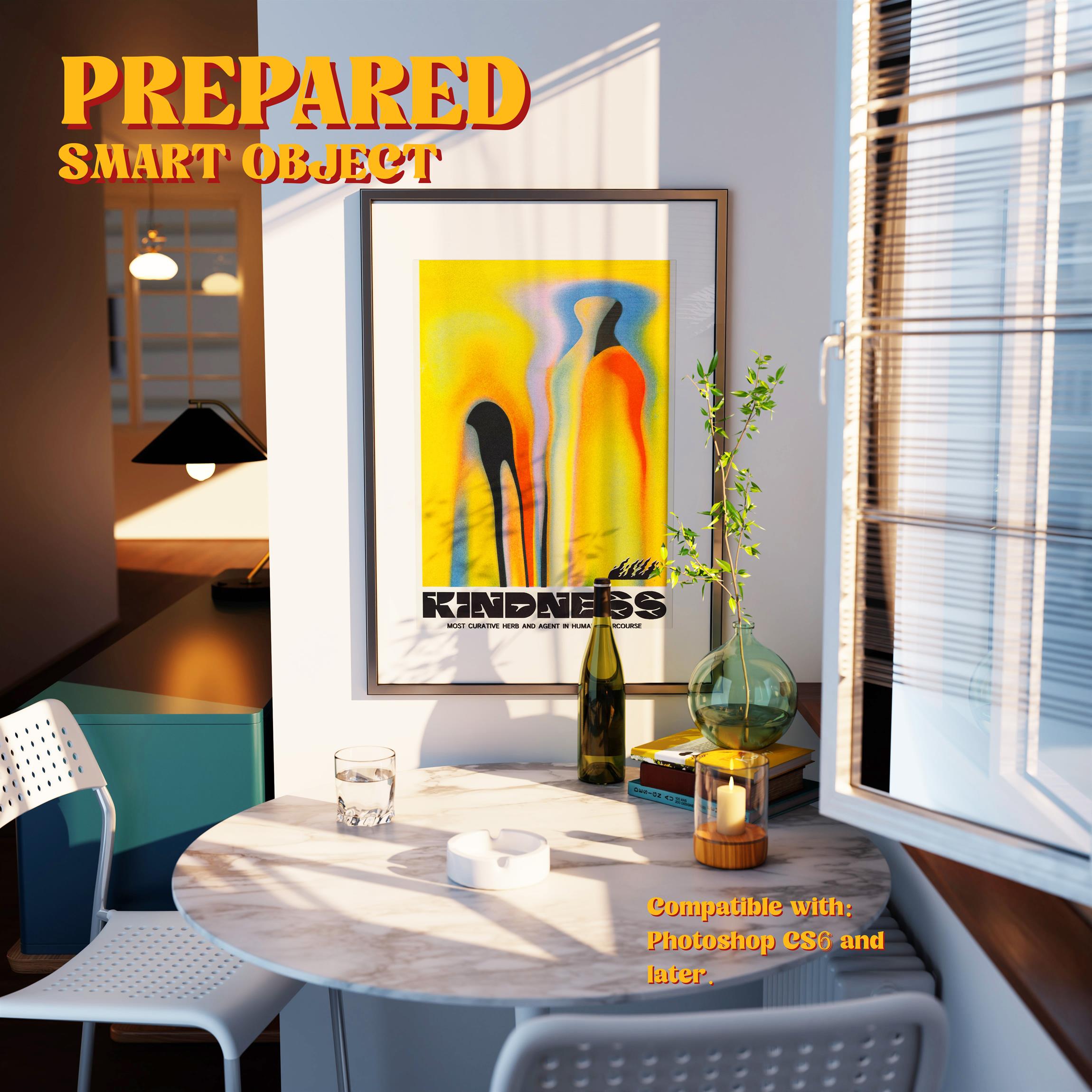 Vertical Frame Mockup: Retro Dining Corner Variant, PSD File - Image 2