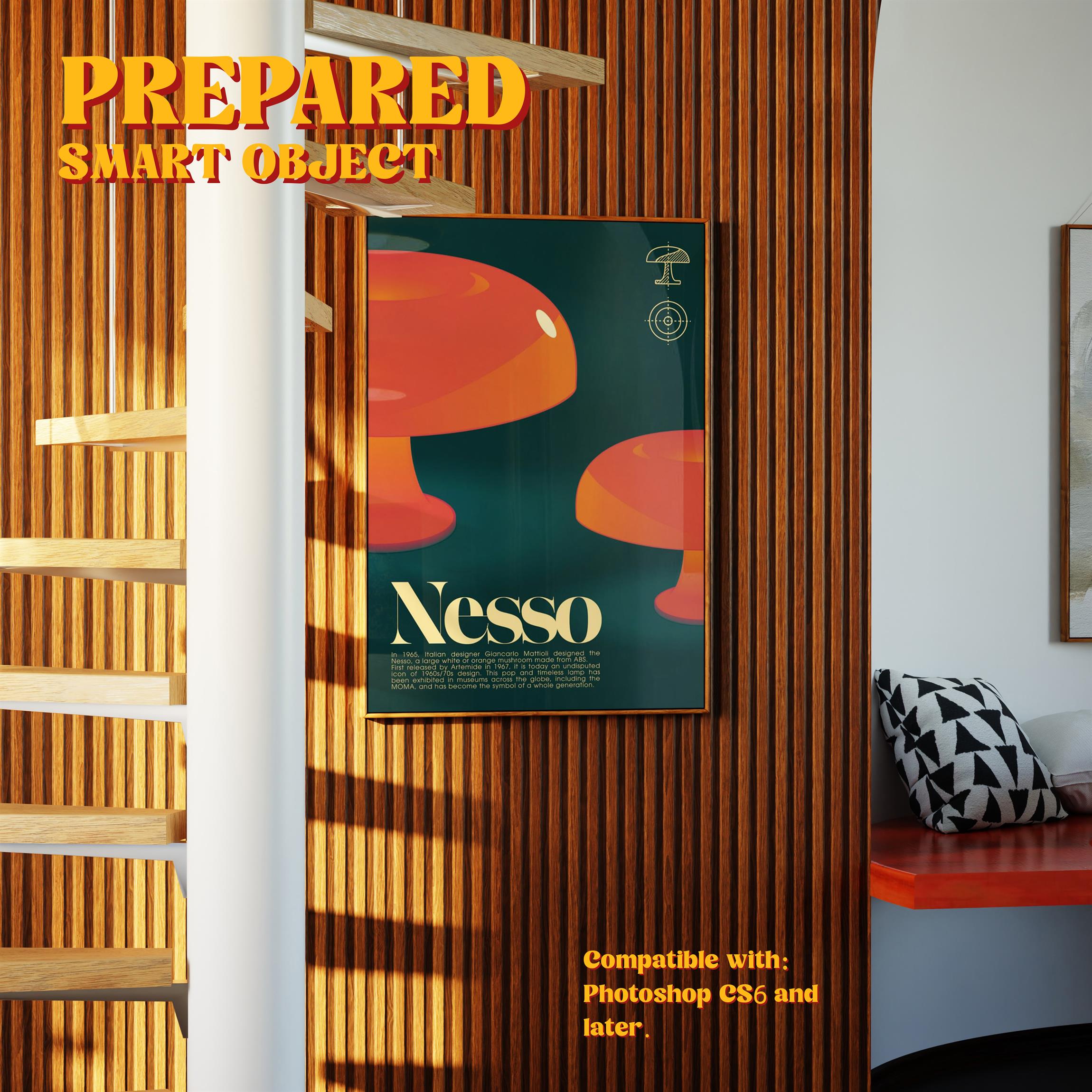 Vertical Frame Mockup: Mid Century Stairs & Cladding, PSD File - Image 2