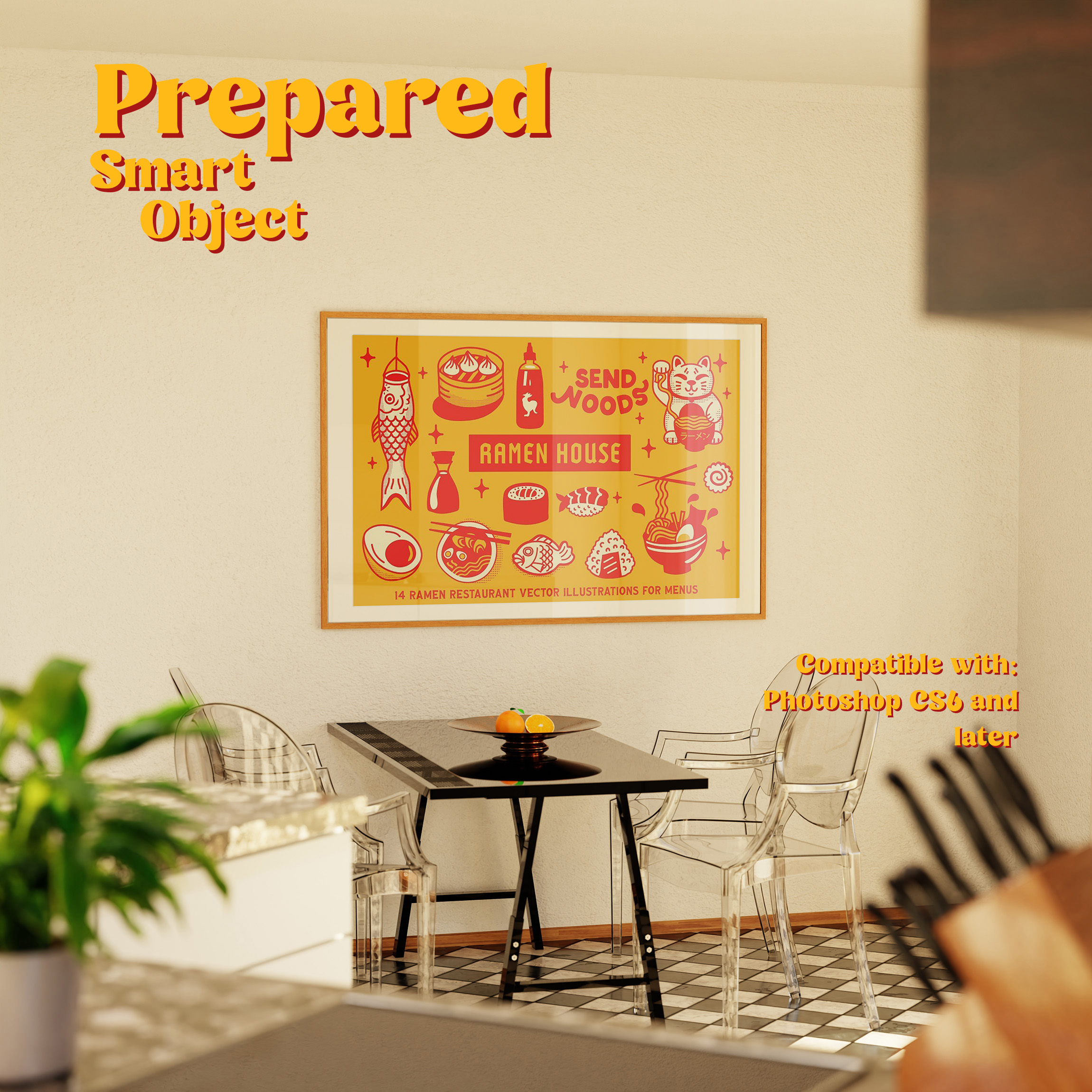 Horizontal Frame Mockup: Morning Dining Room, PSD File - Image 2