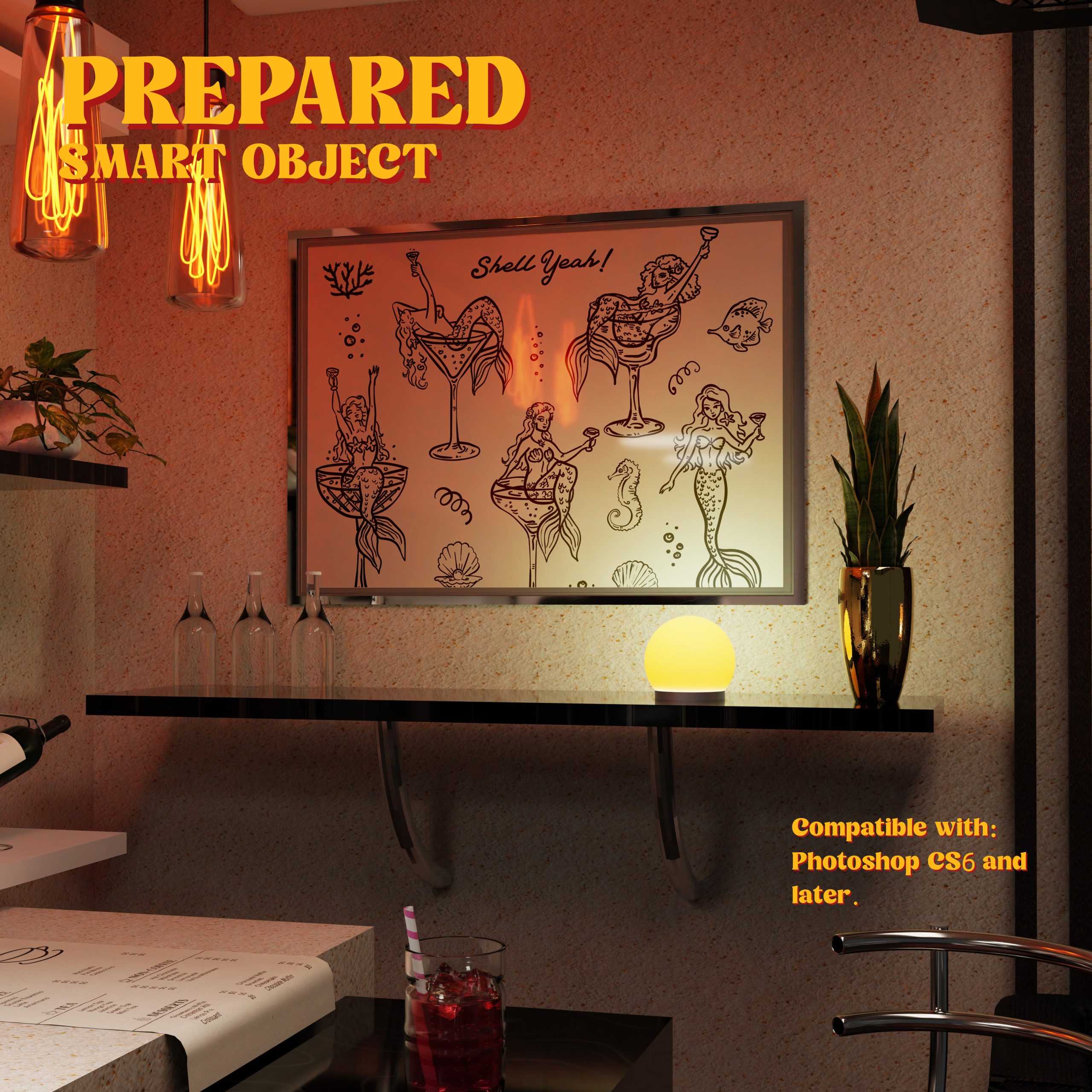 Horizontal Frame Mockup: Moody Bar, PSD File - Image 2