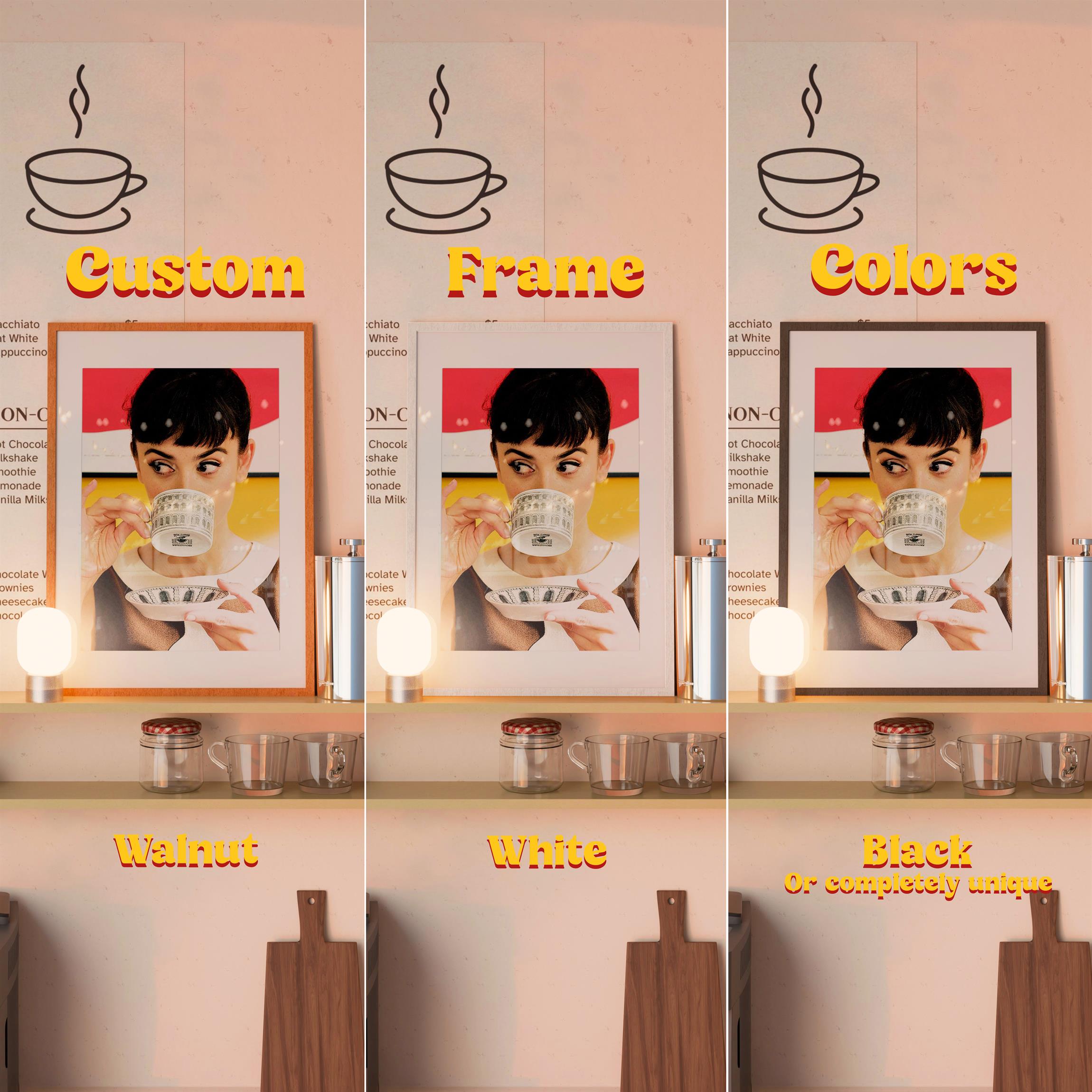 Vertical Frame Mockup: Cafe Shelf Variant, PSD File - Image 4