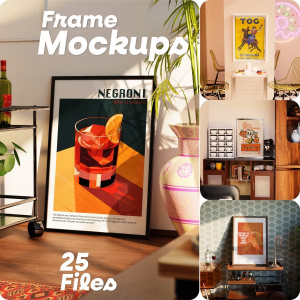 bar cart frame mockup bundle