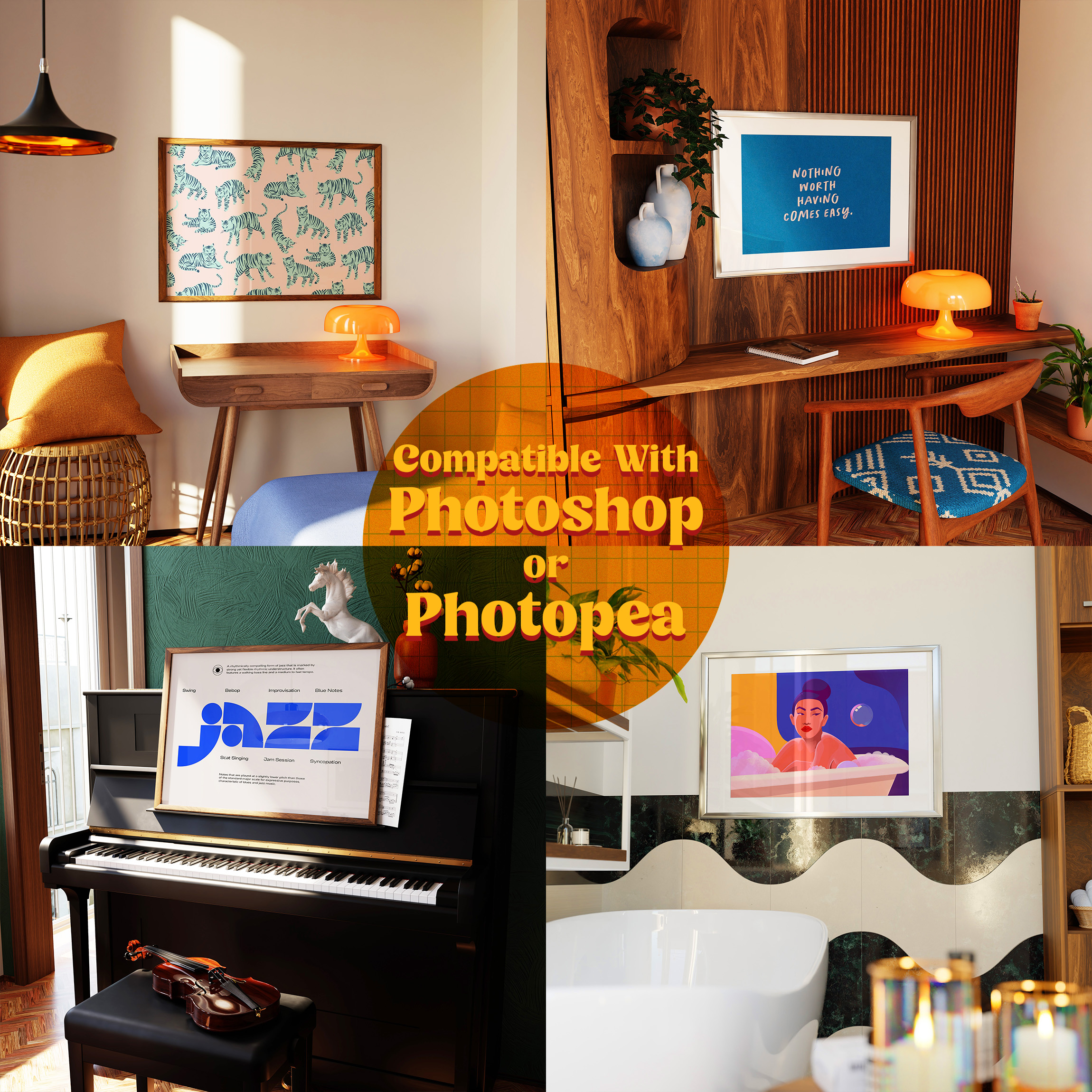 25 Horizontal Frame Mockup Bundle (Clean PSD, No AI) - Image 4