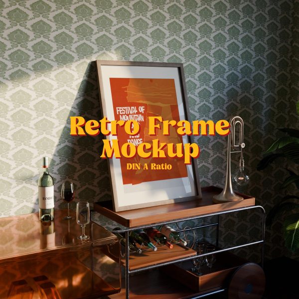 bar poster frame mockup