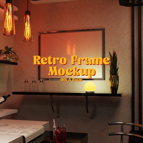 bar poster frame mockup