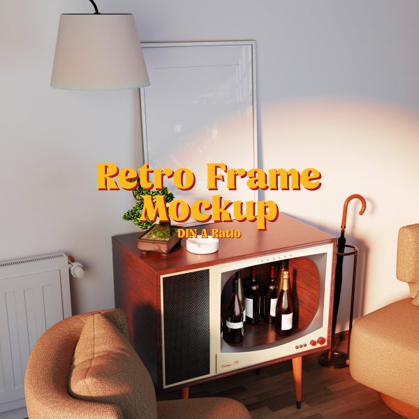 bar poster frame mockup