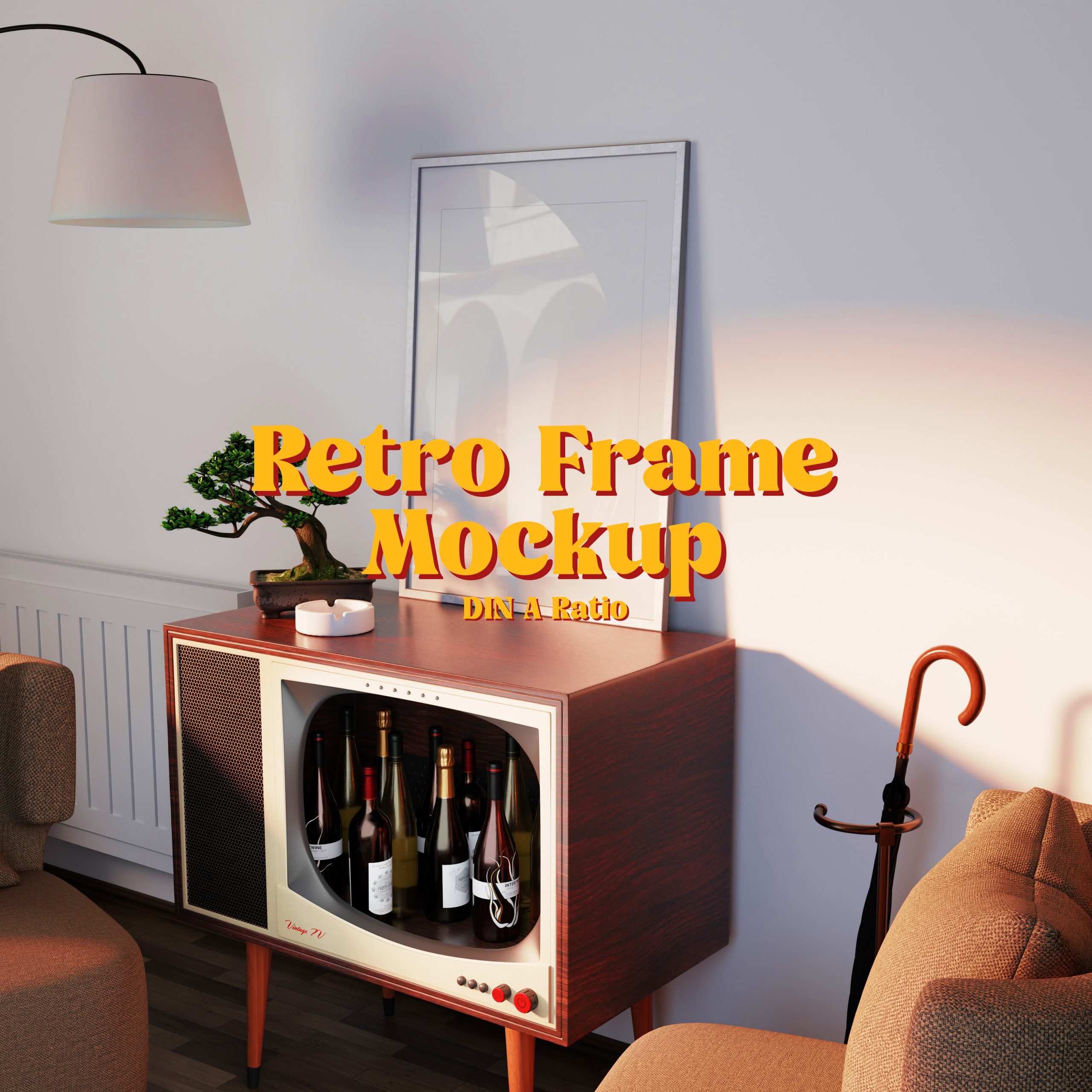 bar poster frame mockup
