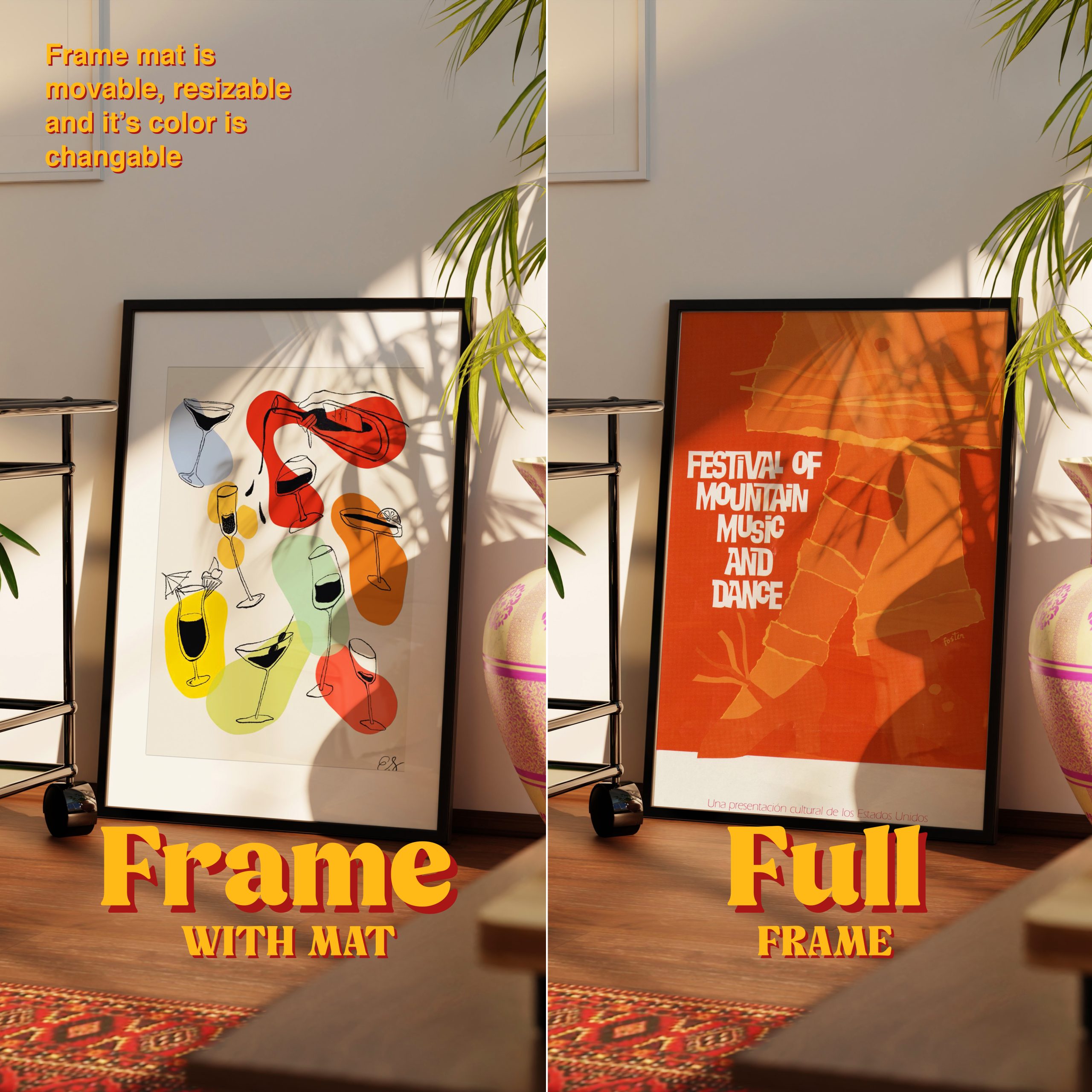 Vertical Frame Mockup: Bar Cart Corner, PSD File - Image 5