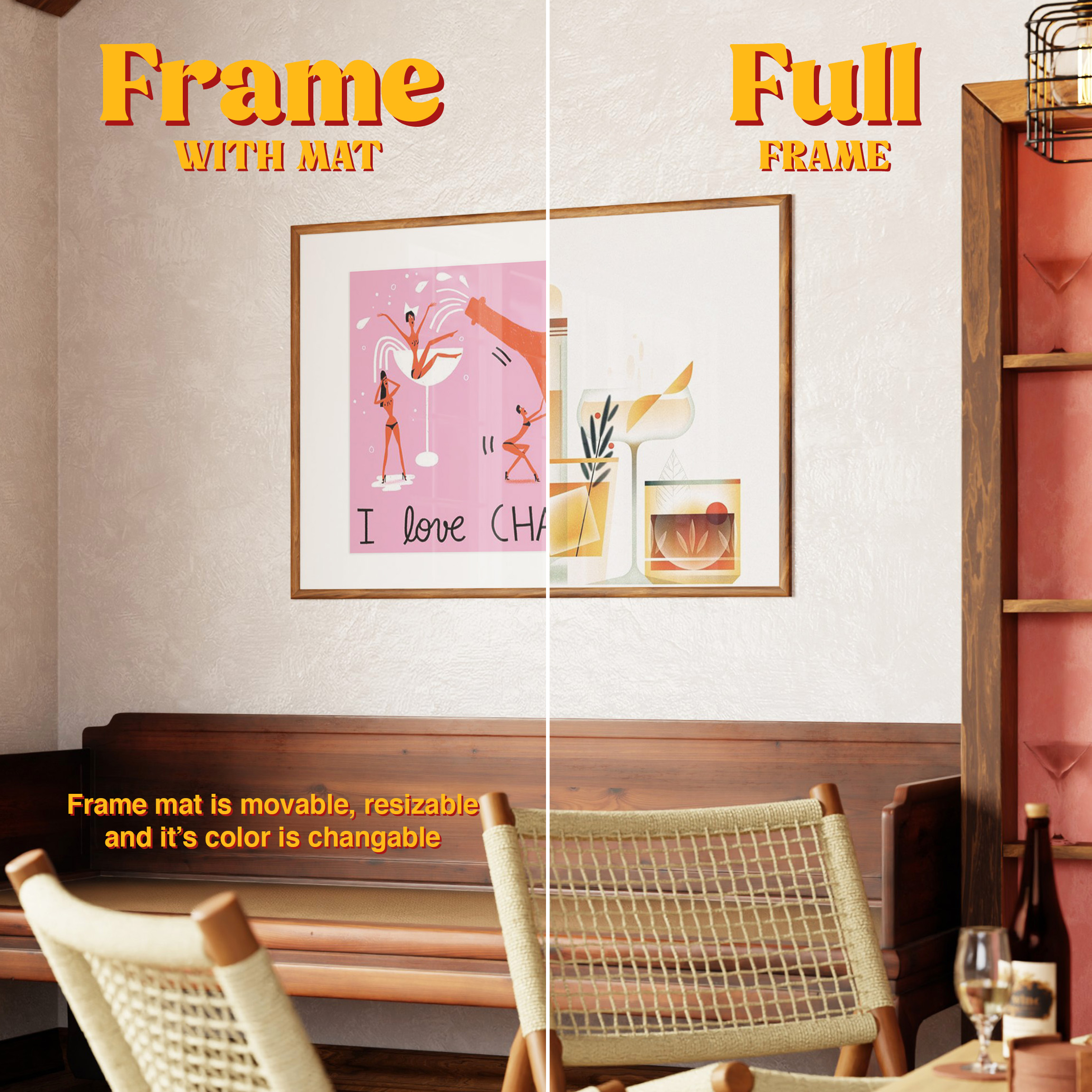 Horizontal Frame Mockup: Rustic Lounge, PSD - Image 6