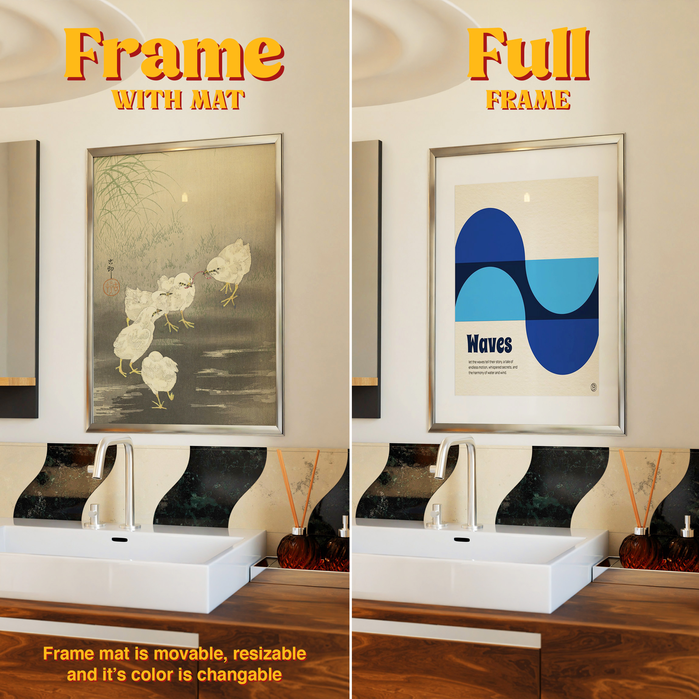 Vertical Frame Mockup: Public Bathroom, PSD File - Image 5