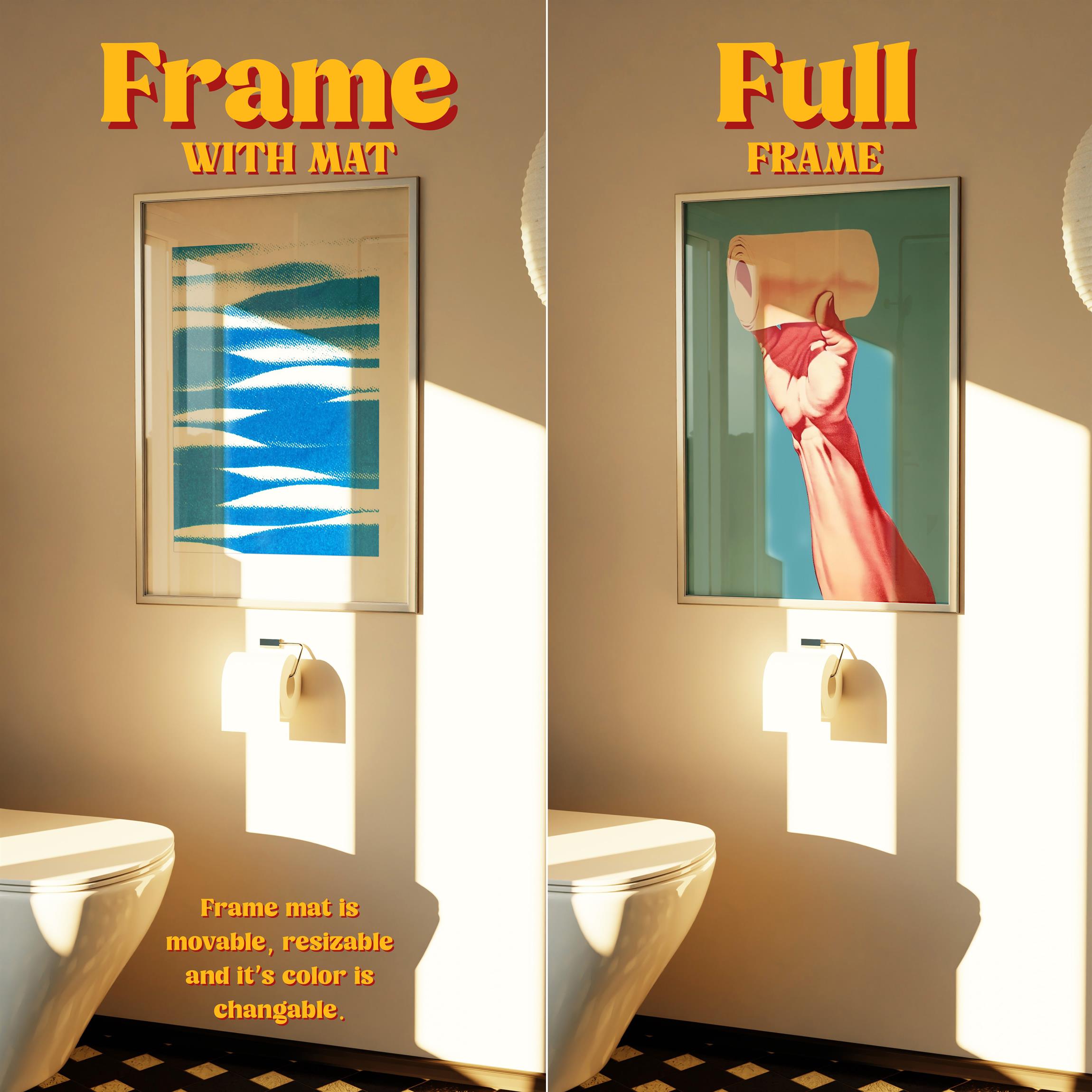 Vertical Frame Mockup: Mid-Century Toilet, PSD File - Image 5
