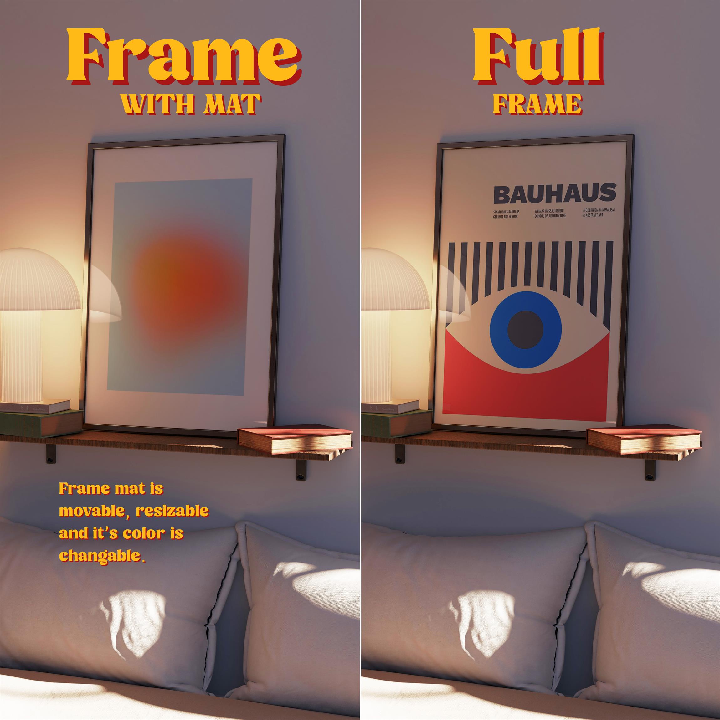 Vertical Frame Mockup: Moody Coastal Bedroom, PSD File - Image 5