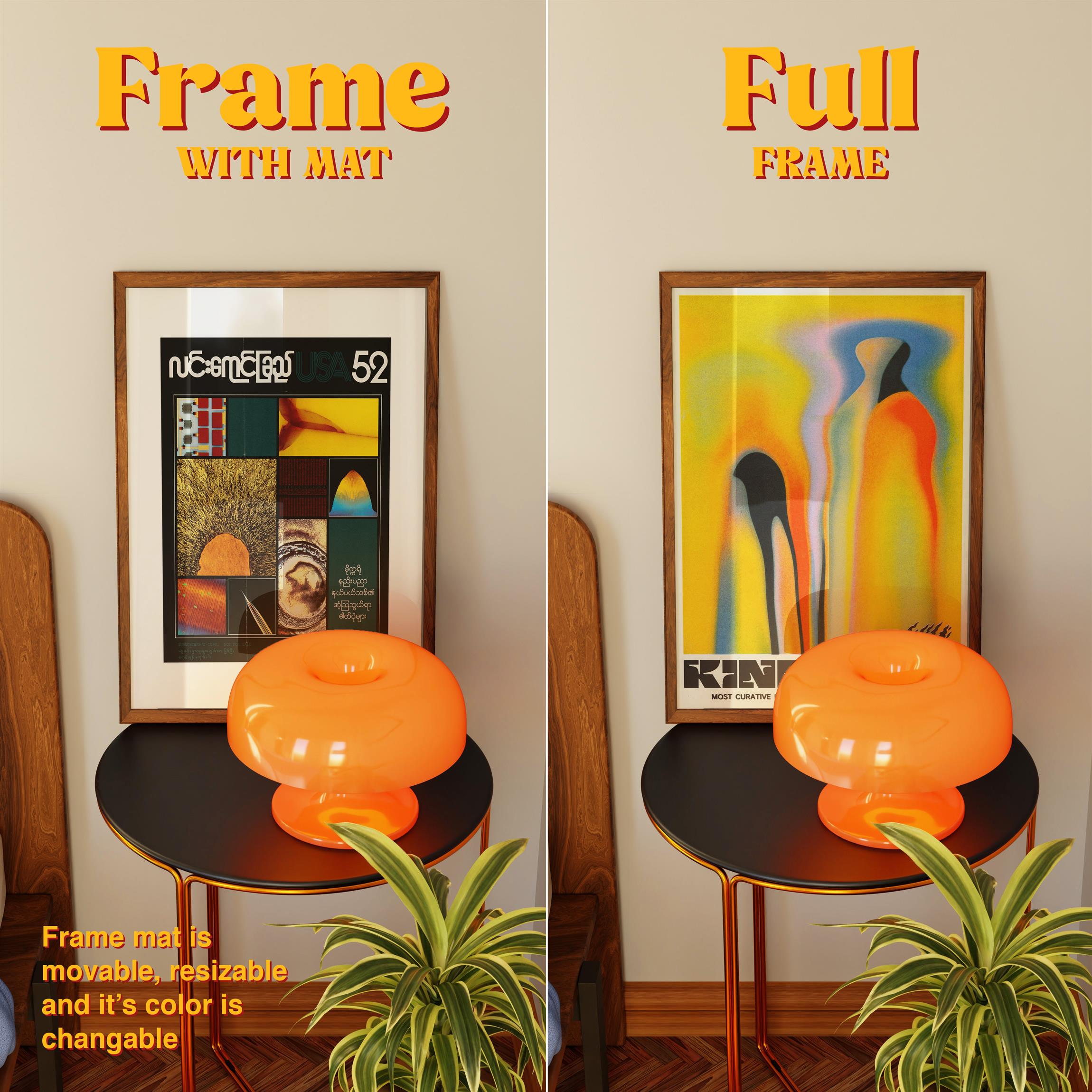 Vertical Frame Mockup: Retro Bedroom, PSD File - Image 5