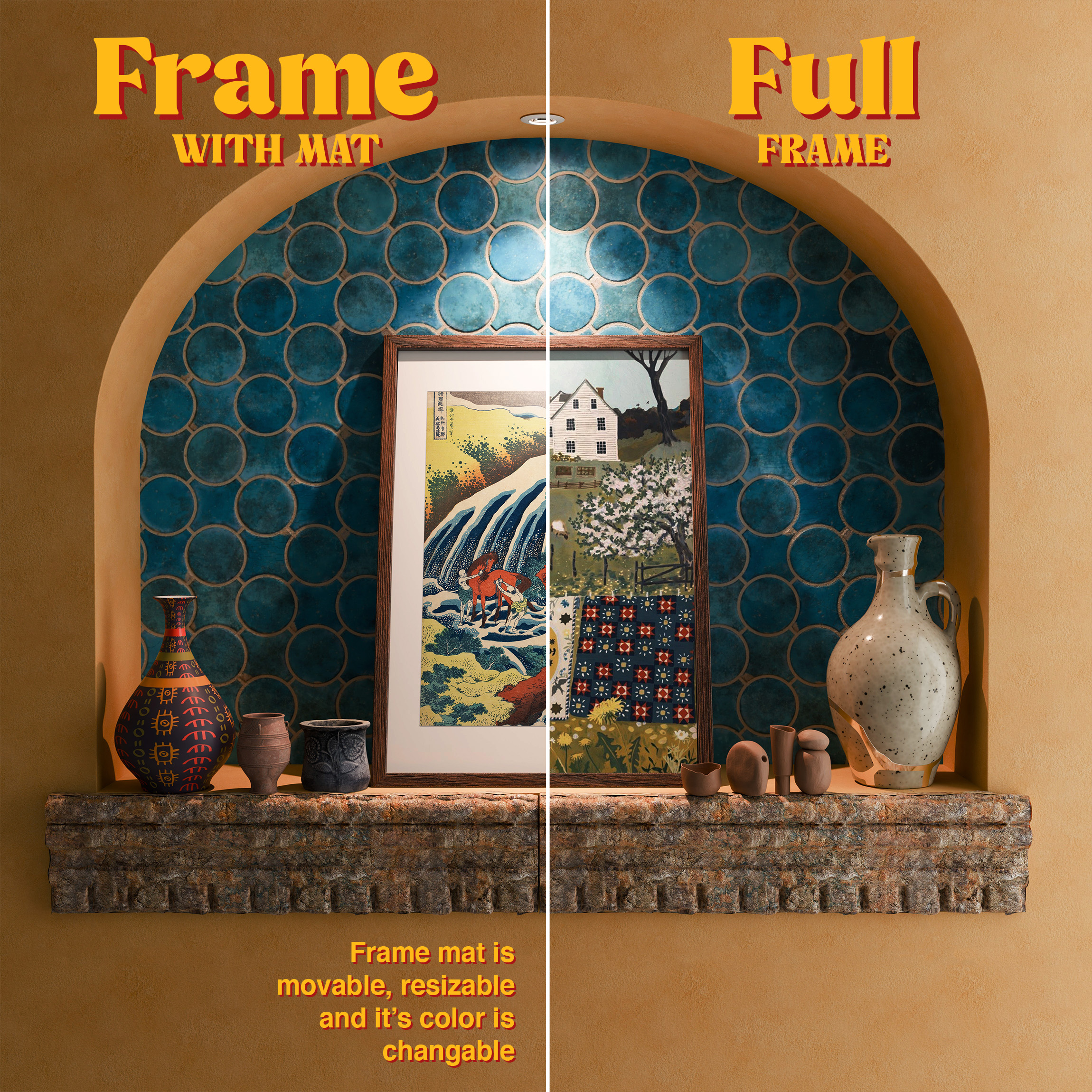 Vertical Frame Mockup: Moody Shelf, PSD File - Image 4