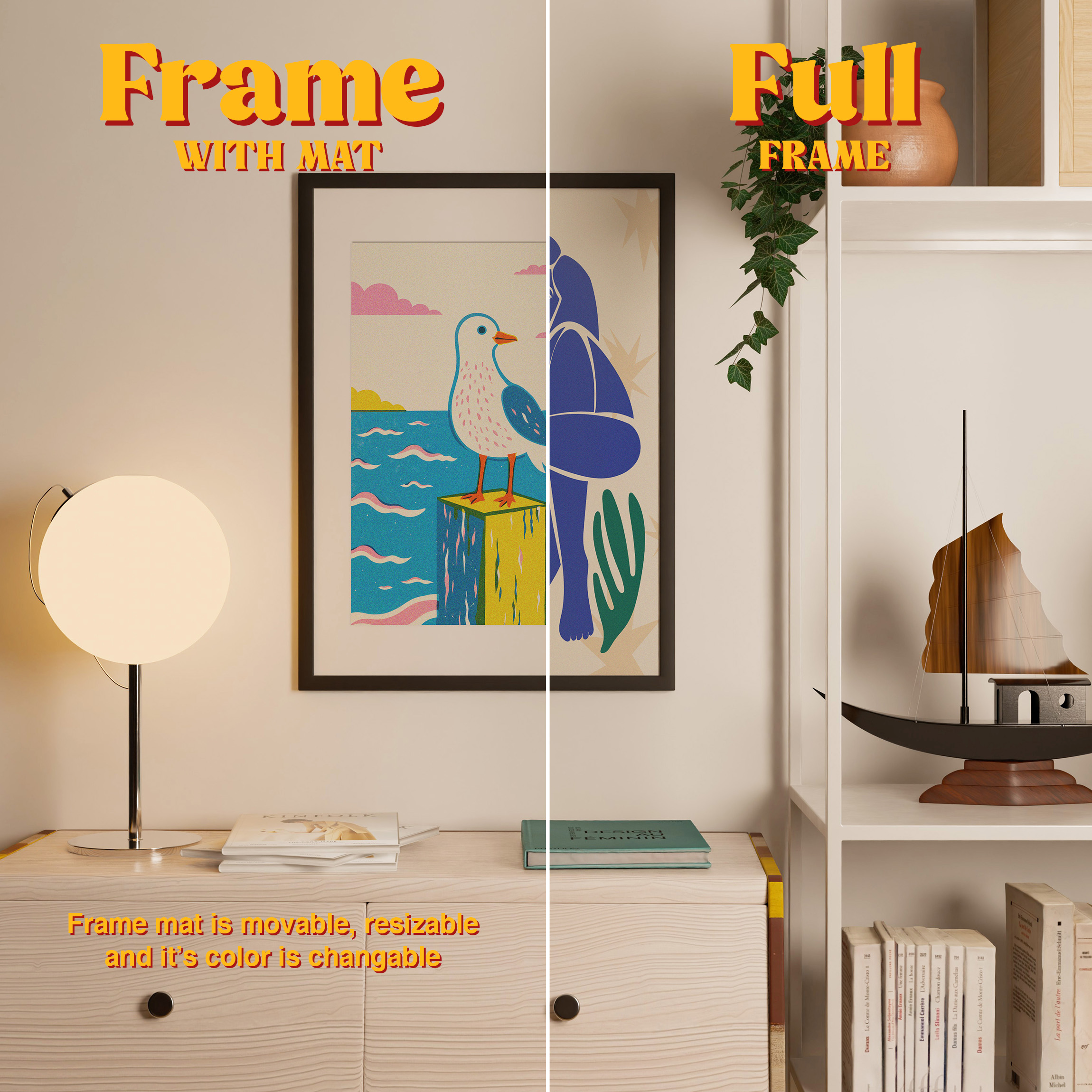 Vertical Frame Mockup: Retro Scandi Interior, PSD File - Image 5