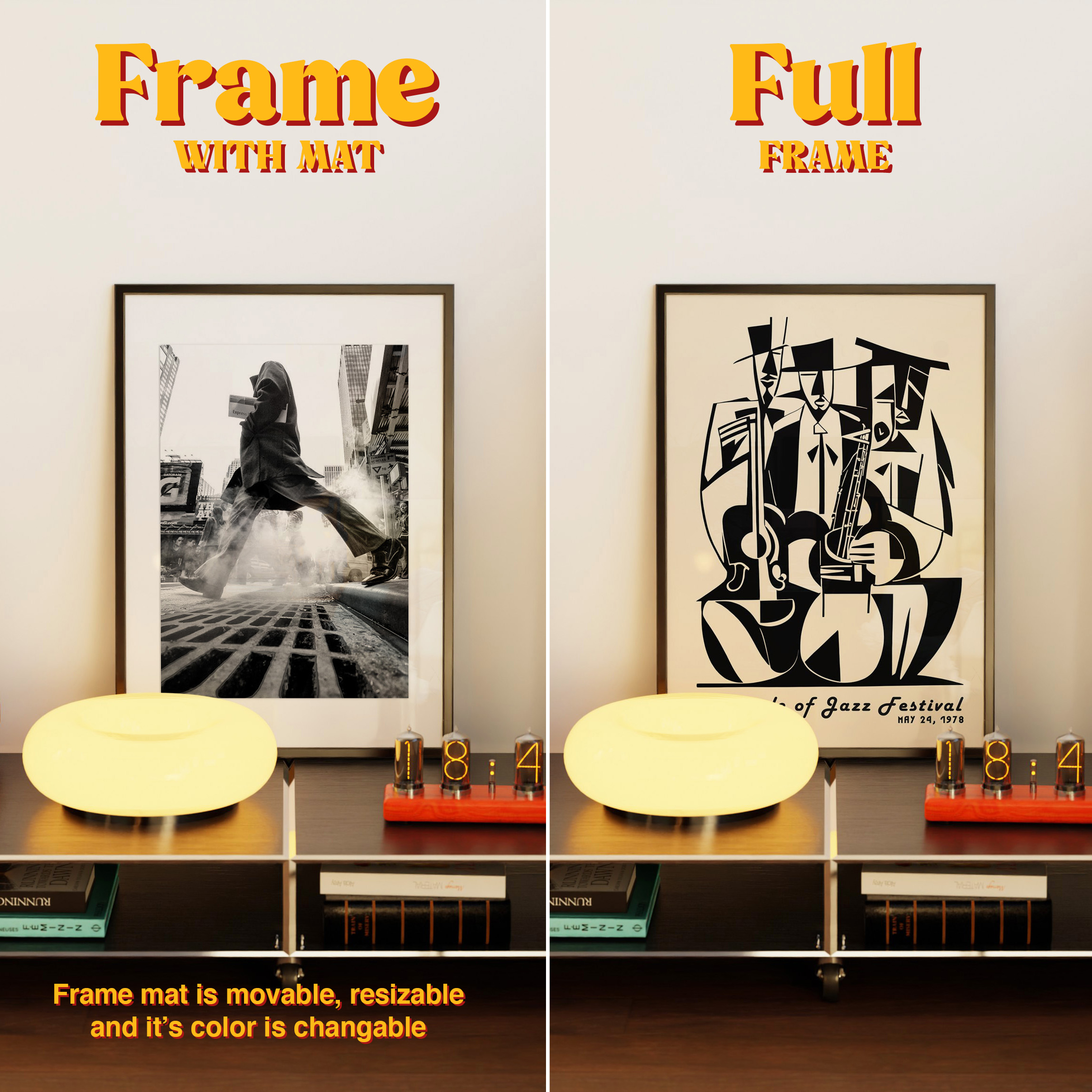 Vertical Frame Mockup: Mid-Century Book-Cart Variant, PSD File - Image 5