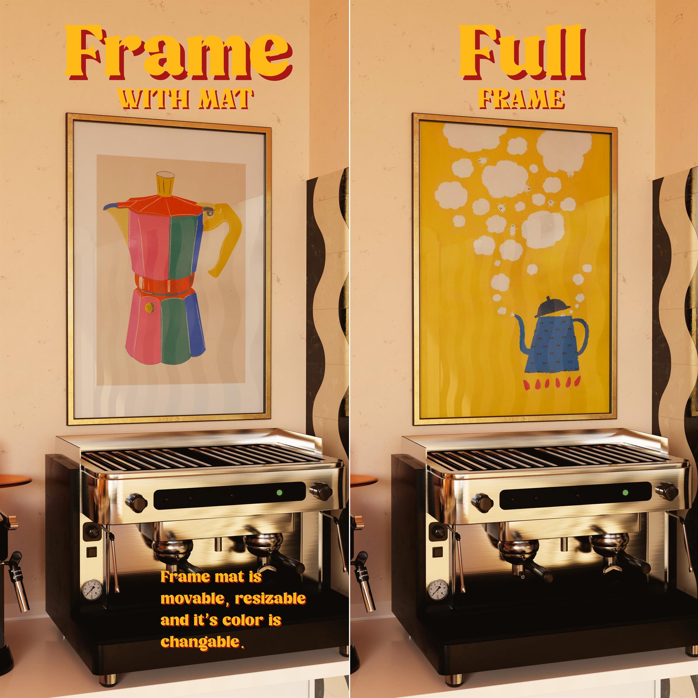 Vertical Frame Mockup: Coffee Bar & Espresso Machine, PSD File - Image 5