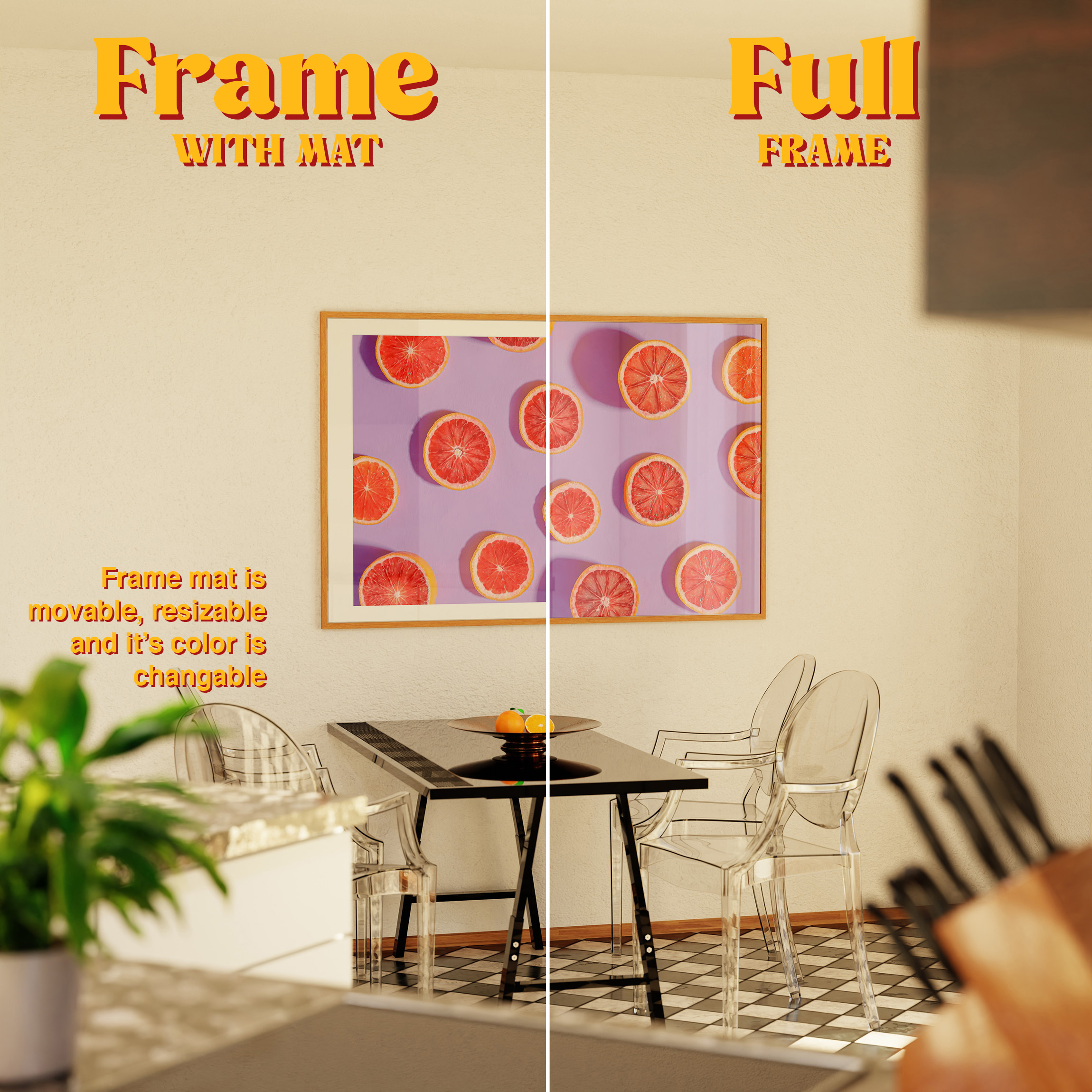 Horizontal Frame Mockup: Morning Dining Room, PSD File - Image 4