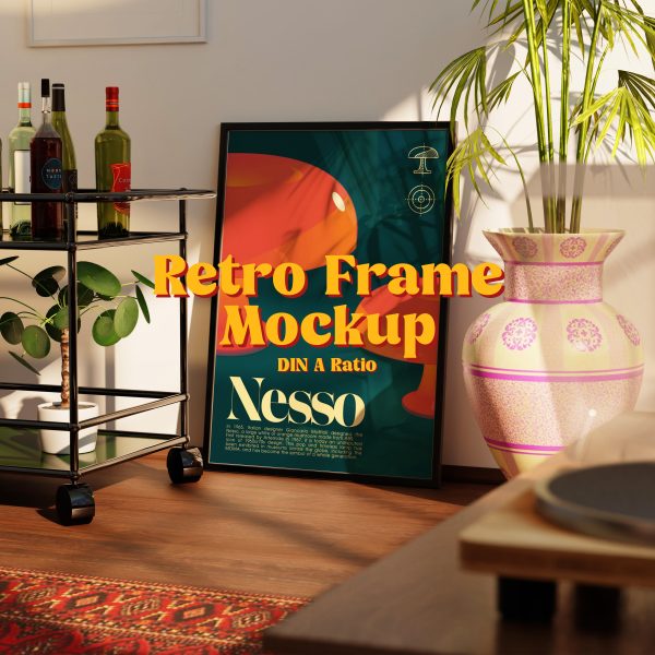 bar poster frame mockup