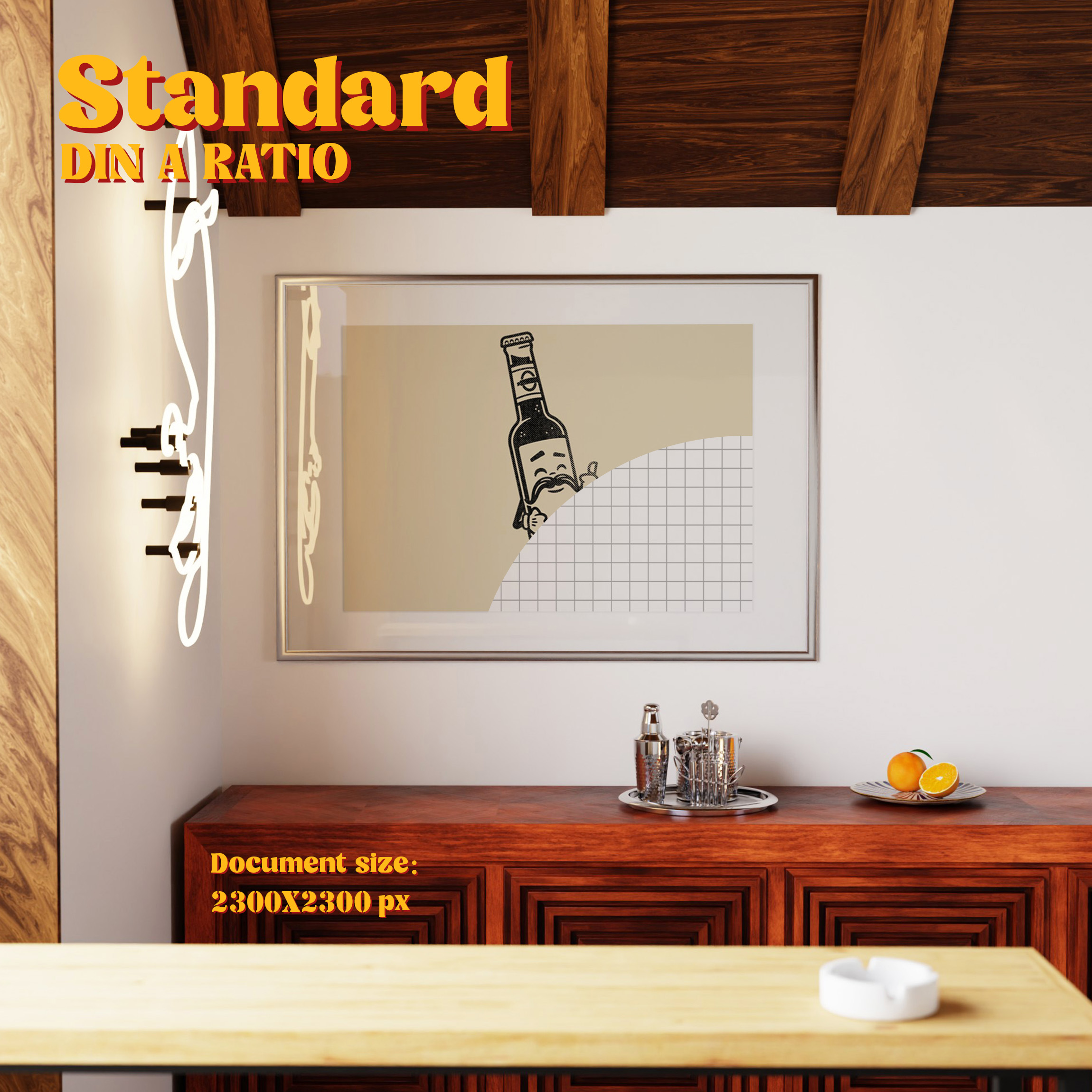Horizontal Frame Mockup: Hotel Bar, PSD File - Image 3