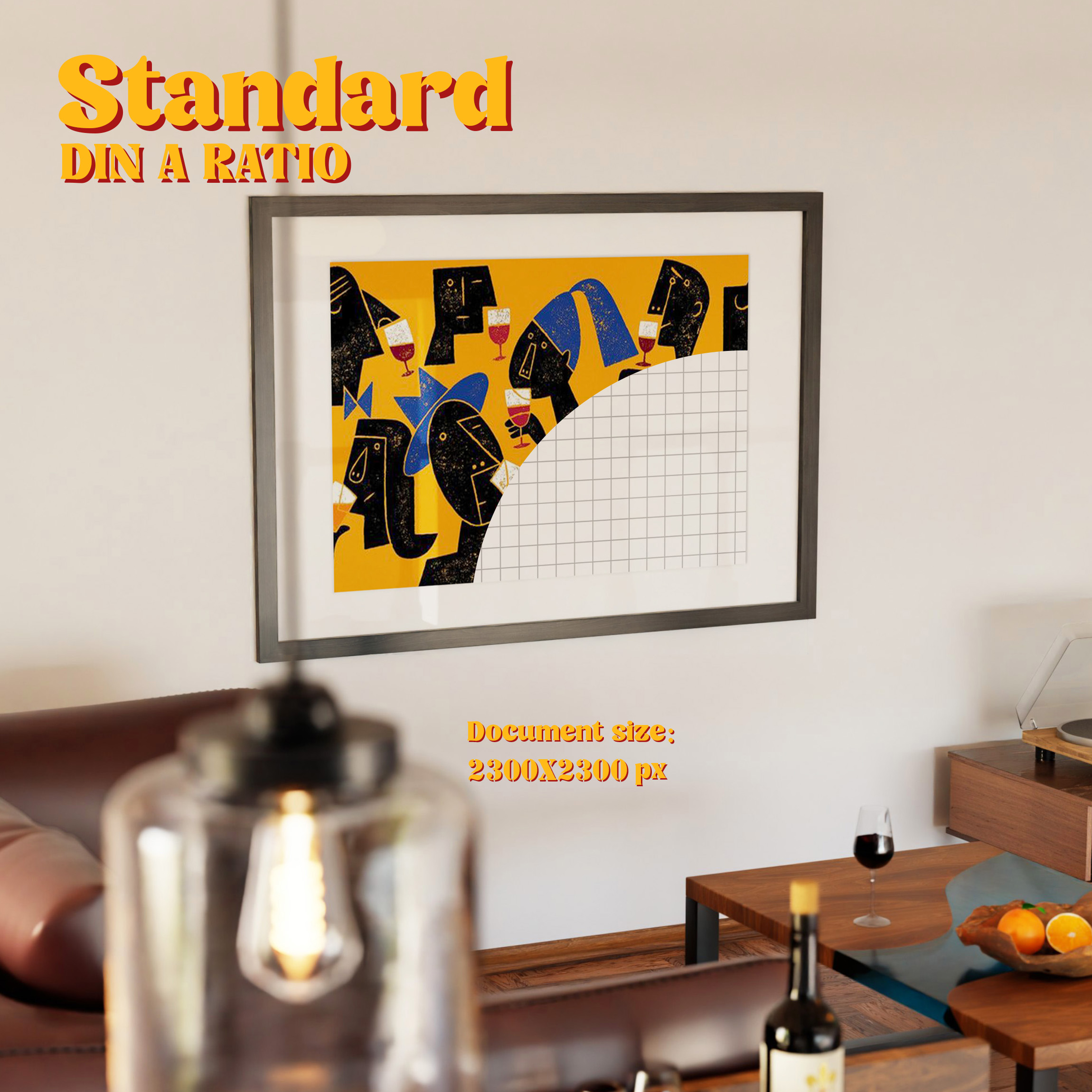 Horizontal Frame Mockup: Retro Lounge Interior, PSD File - Image 3