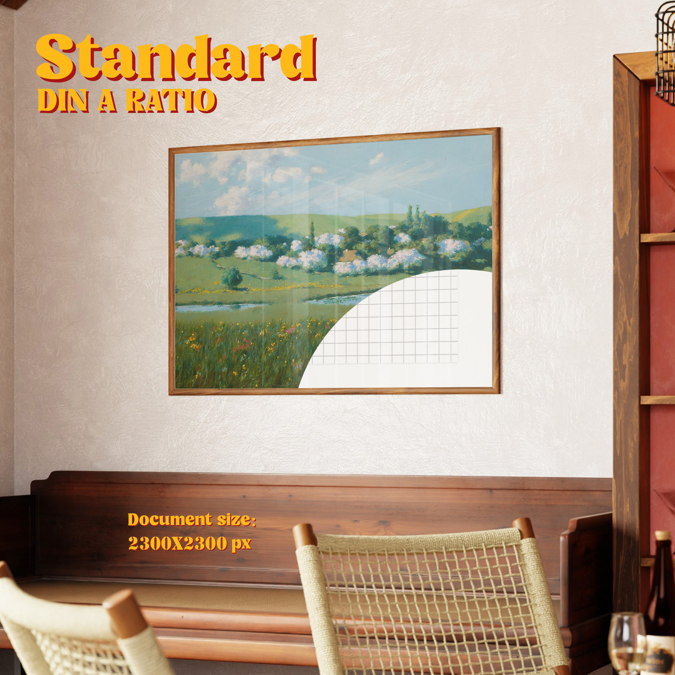 Horizontal Frame Mockup: Rustic Lounge, PSD - Image 3