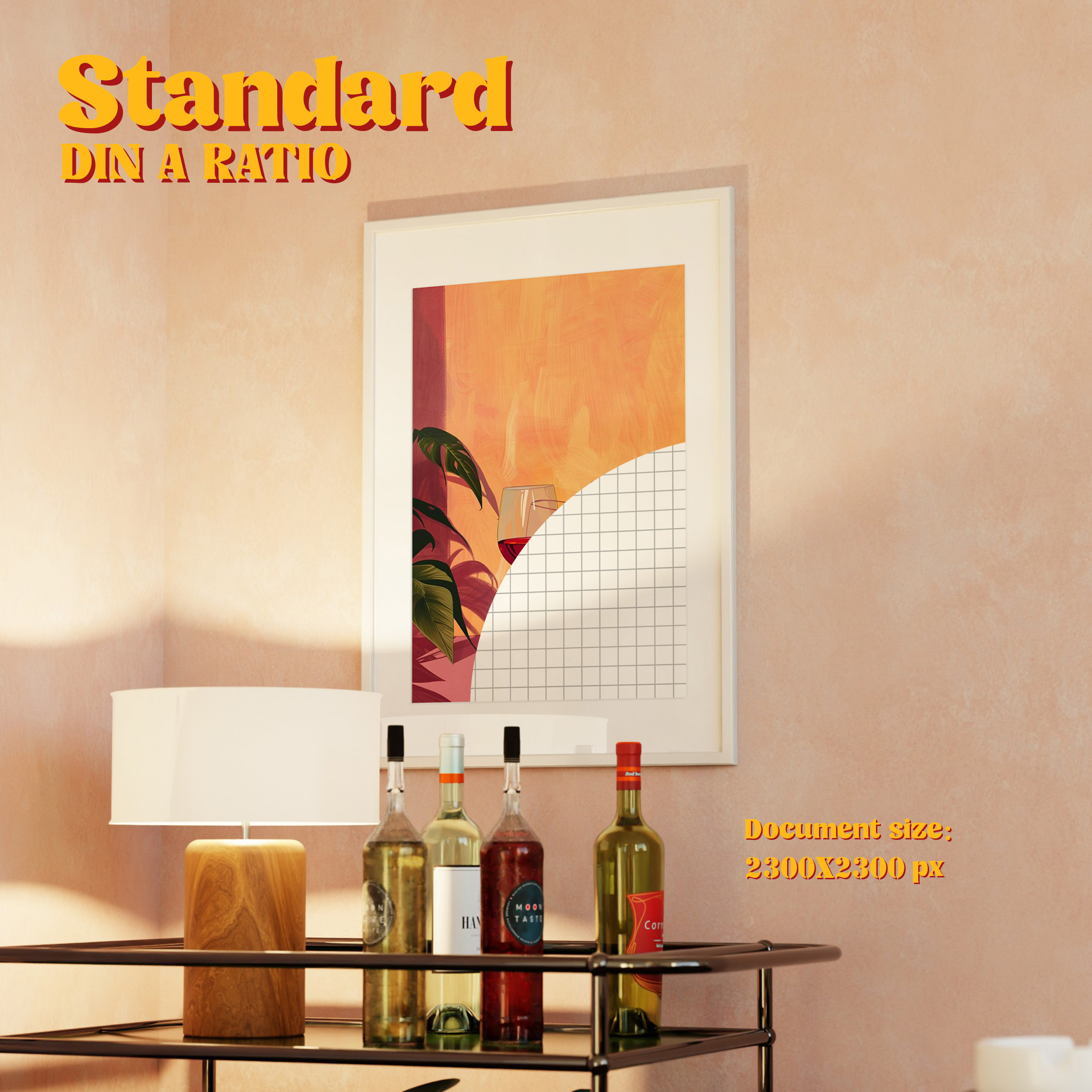 Vertical Frame Mockup: Moody Bar Cart Corner, PSD File - Image 3