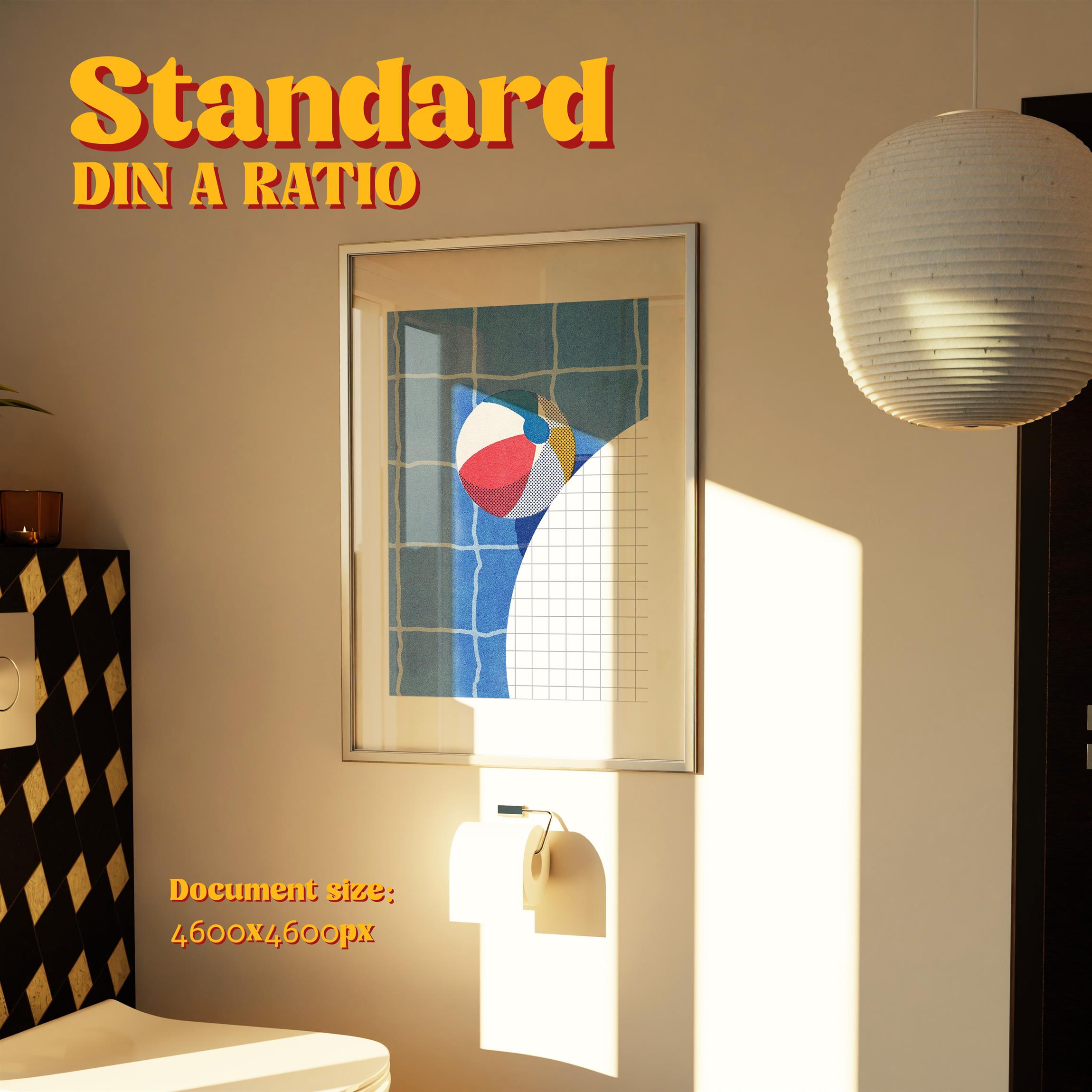 Vertical Frame Mockup: Mid-Century Toilet, PSD File - Image 3