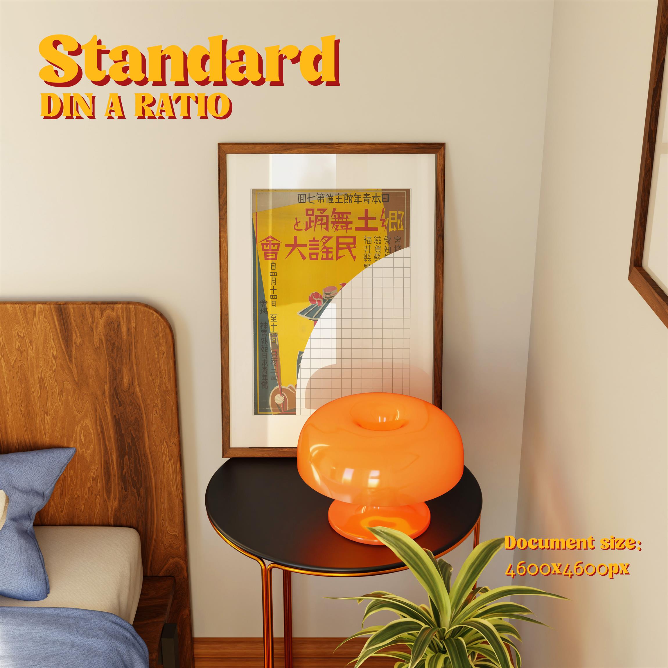 Vertical Frame Mockup: Retro Bedroom, PSD File - Image 3