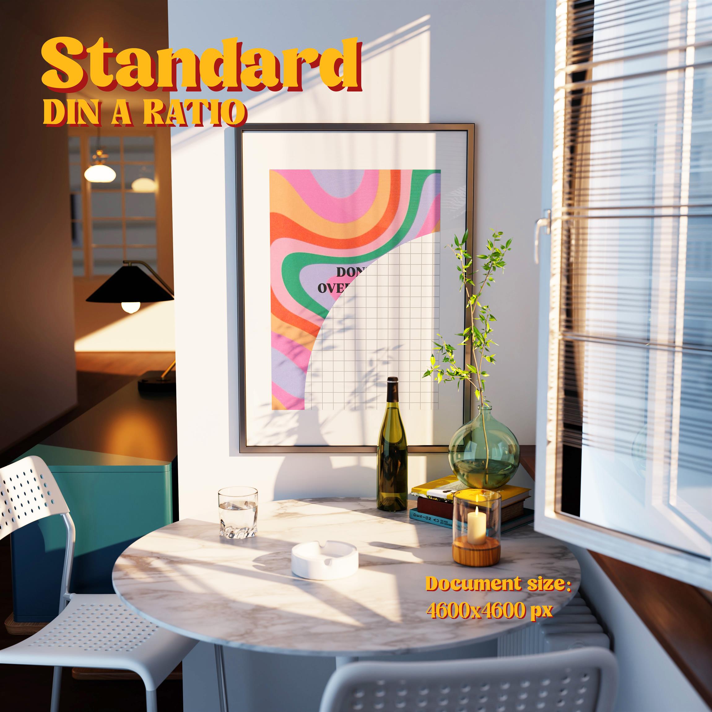 Vertical Frame Mockup: Retro Dining Corner Variant, PSD File - Image 3