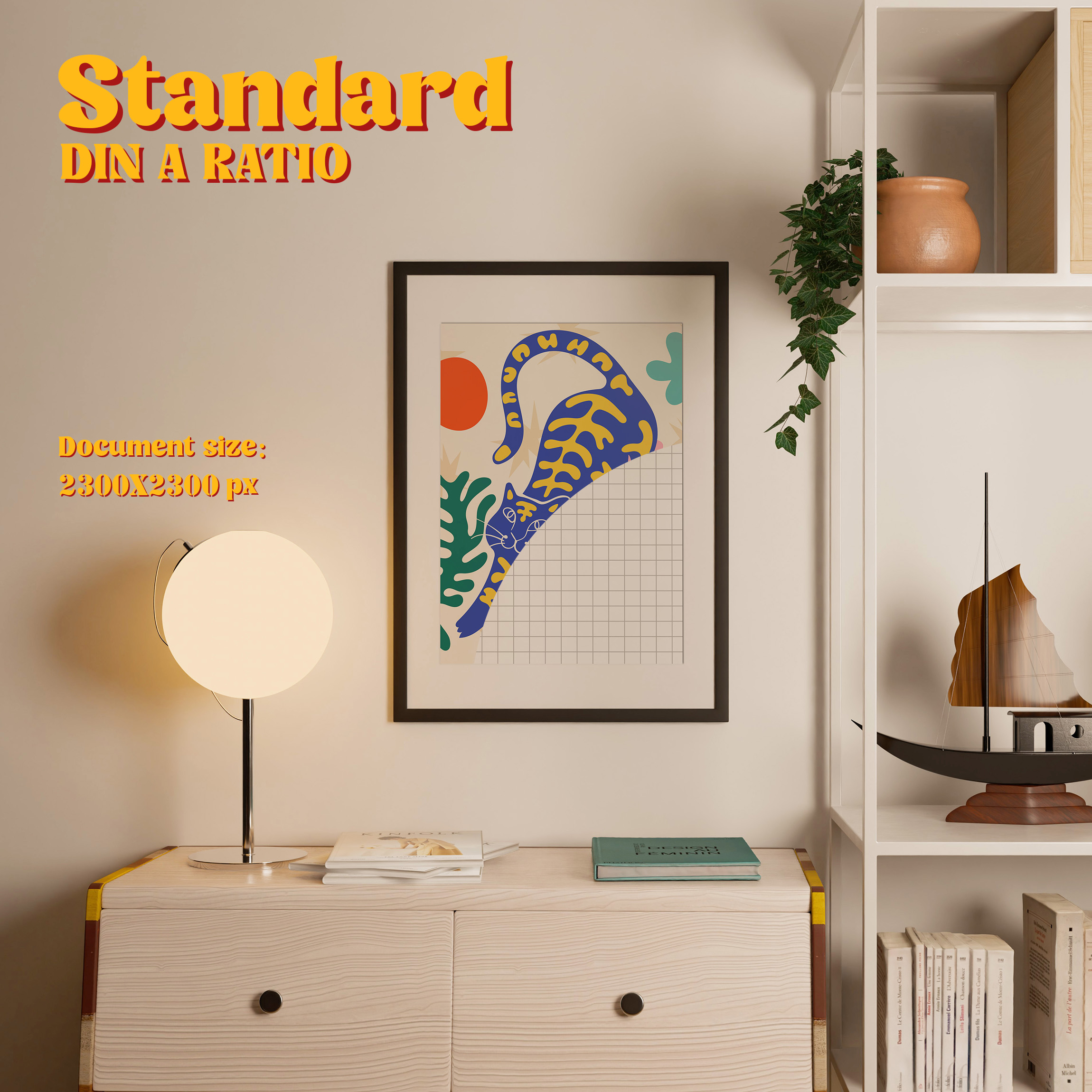 Vertical Frame Mockup: Retro Scandi Interior, PSD File - Image 3