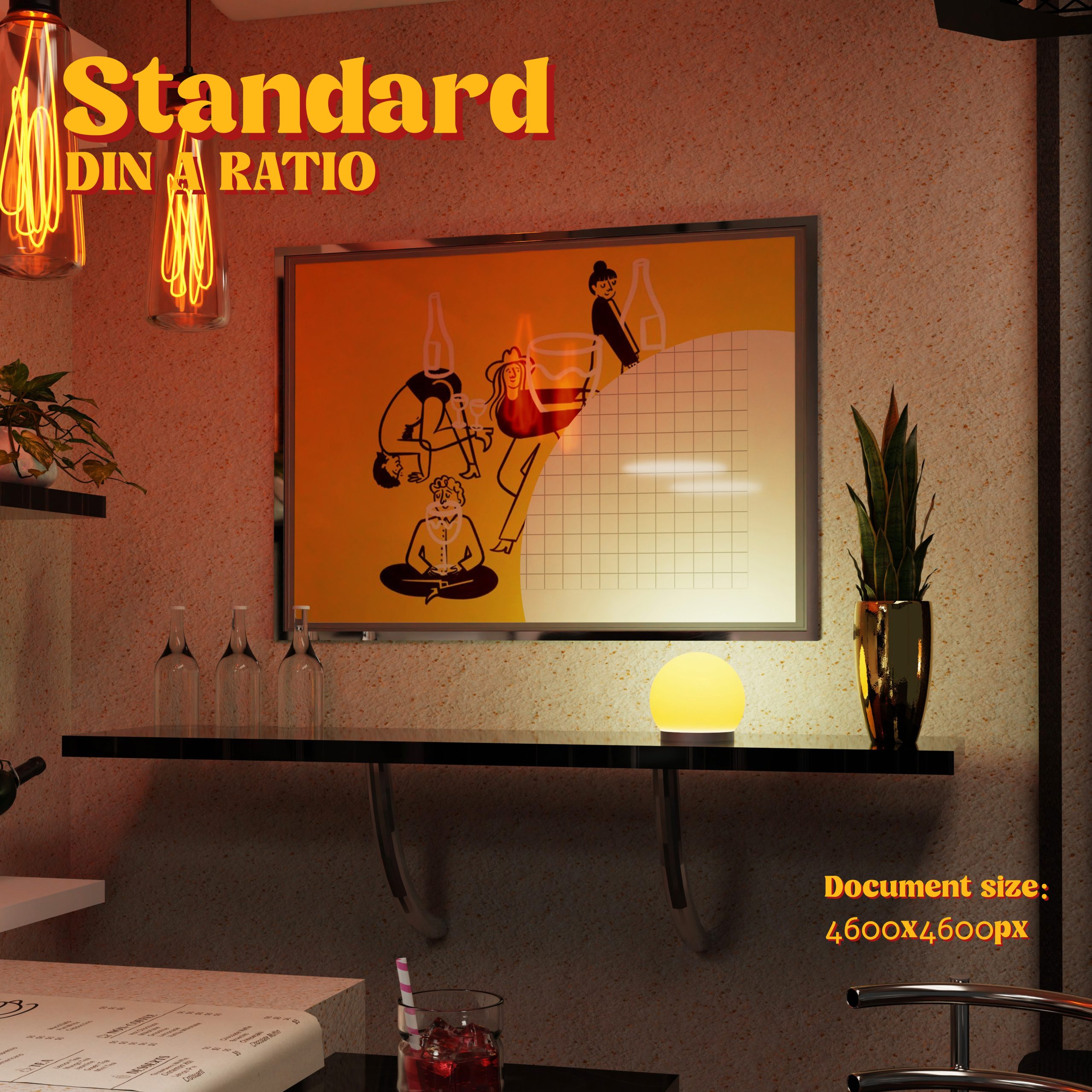 Horizontal Frame Mockup: Moody Bar, PSD File - Image 3