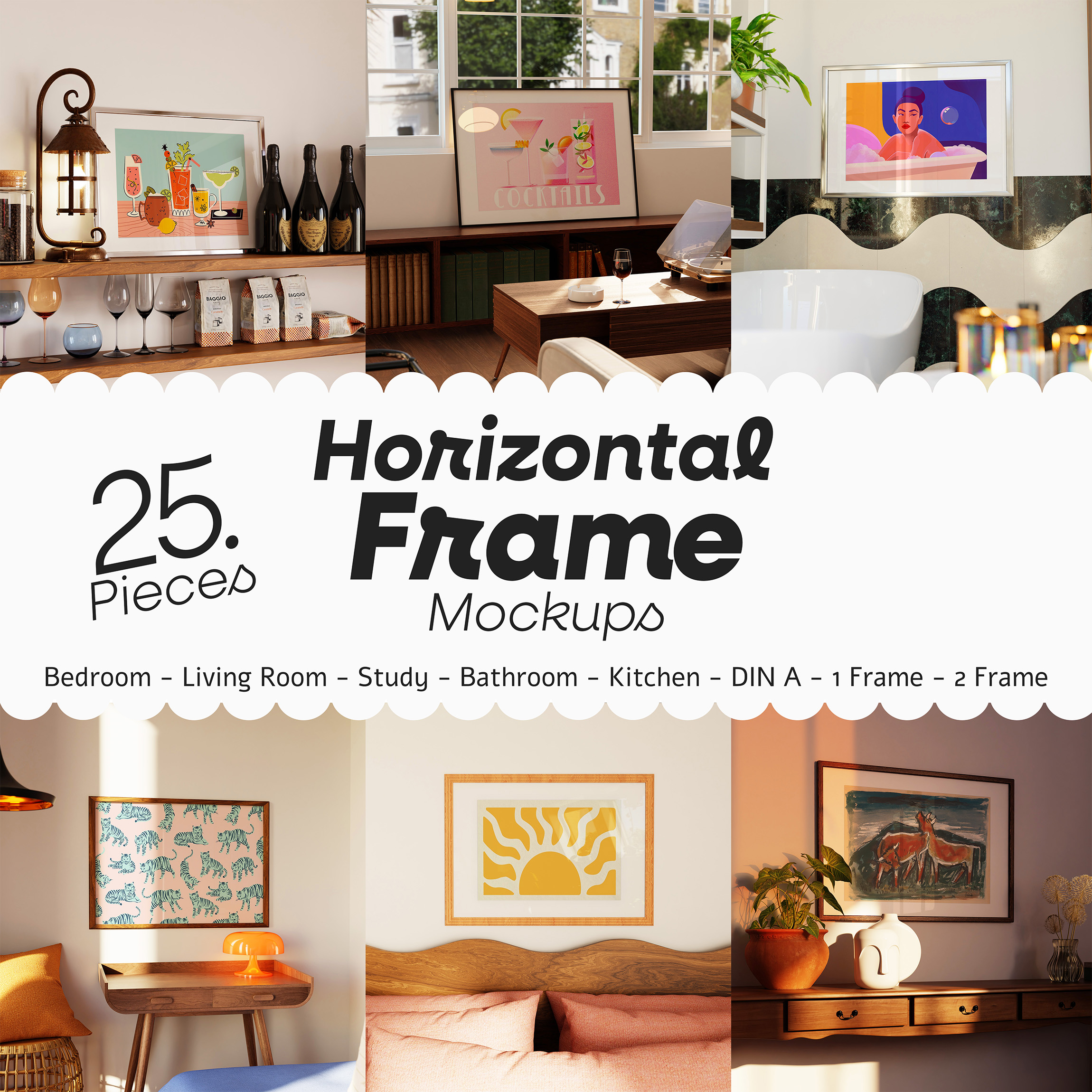 horizontal frame mockup bundle