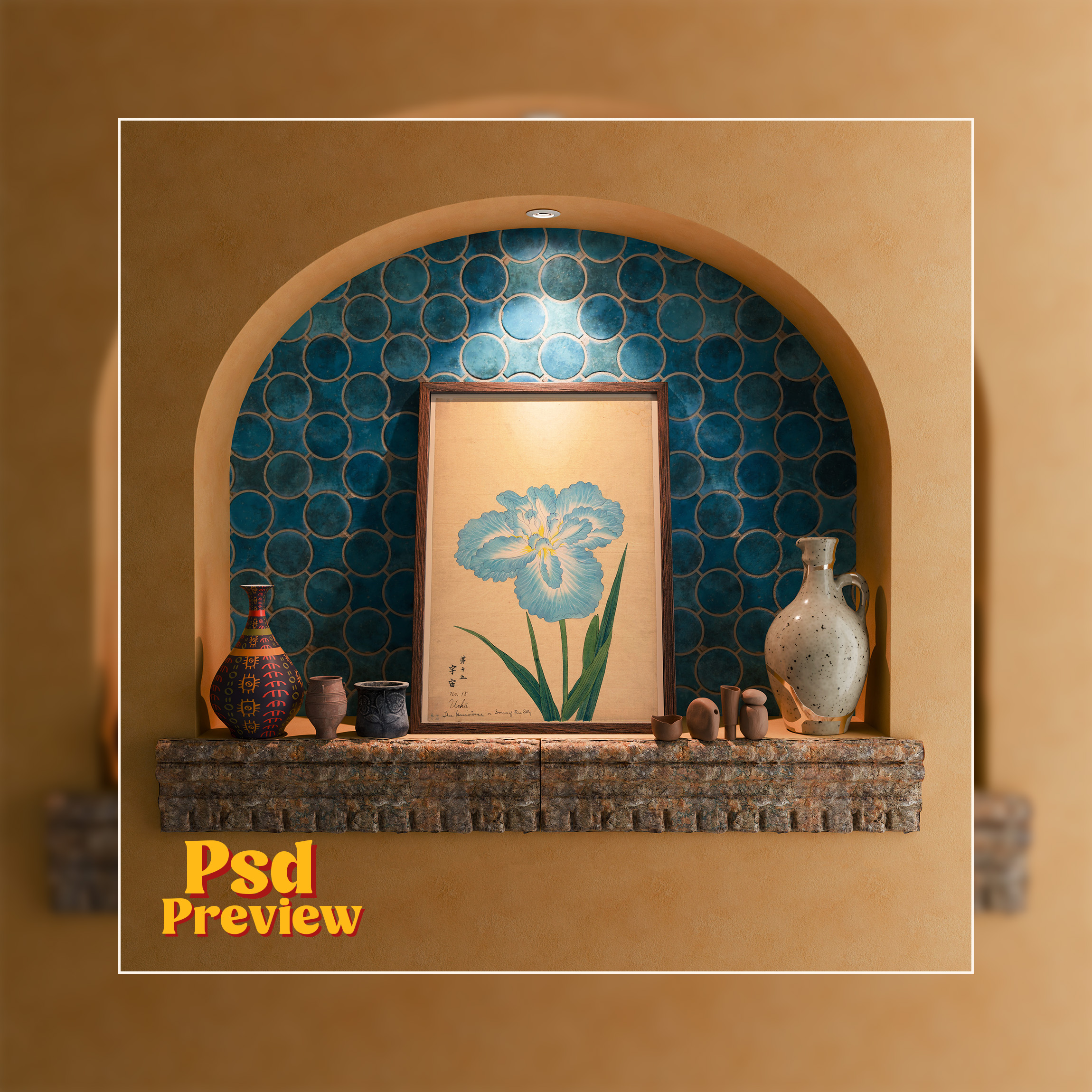 Vertical Frame Mockup: Moody Shelf, PSD File - Image 5