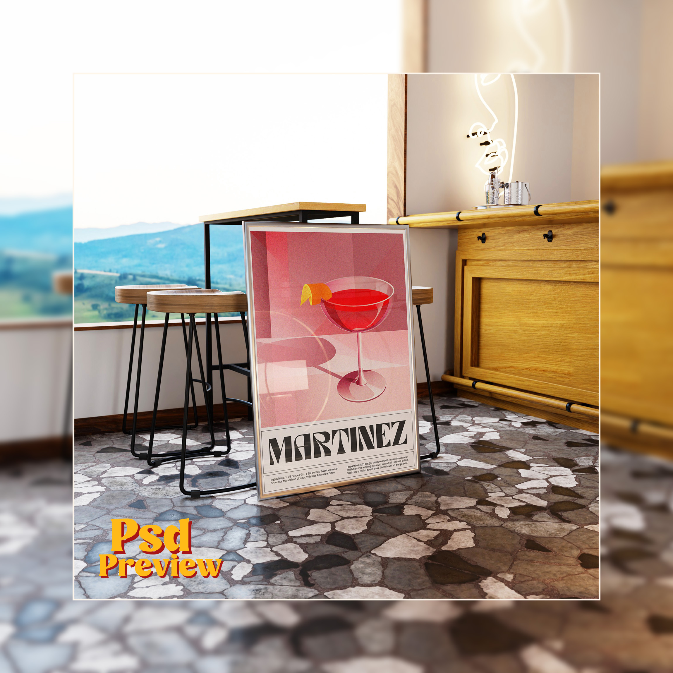 vertical poster frame mockup