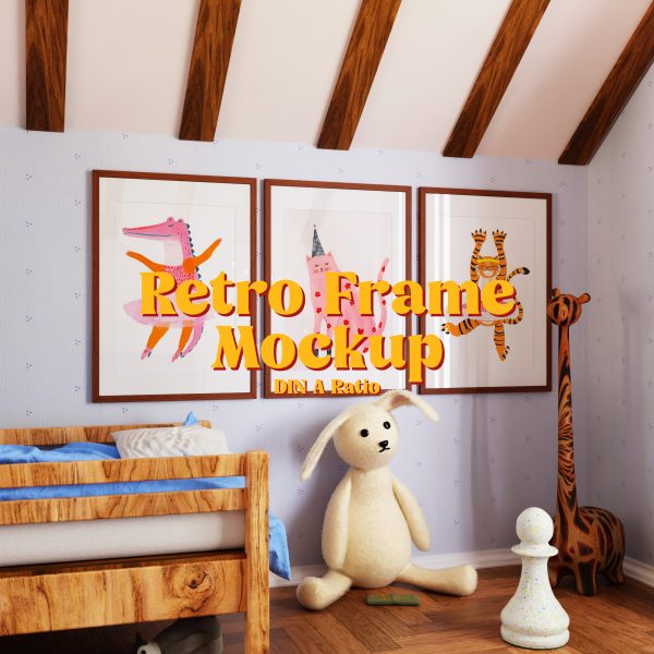 kids room frame mockup set