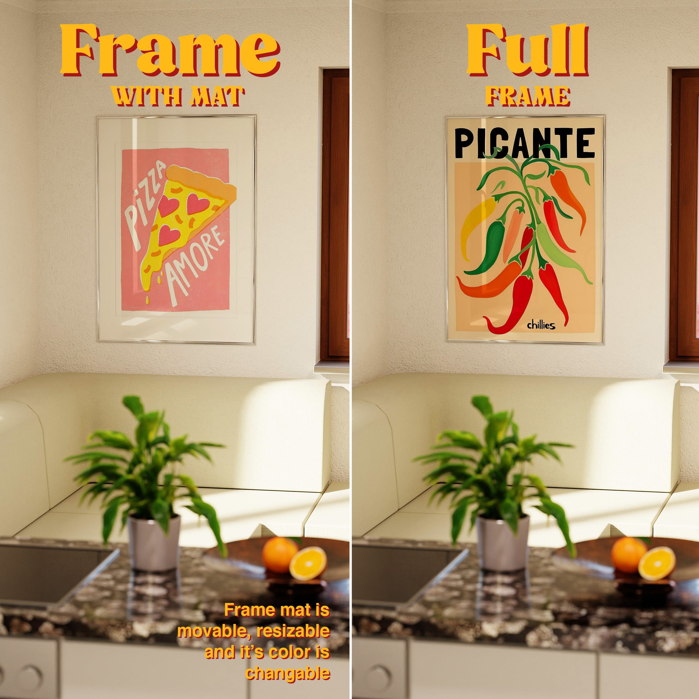 Vertical Frame Mockup: Sunny American Kitchen, PSD File - Image 5