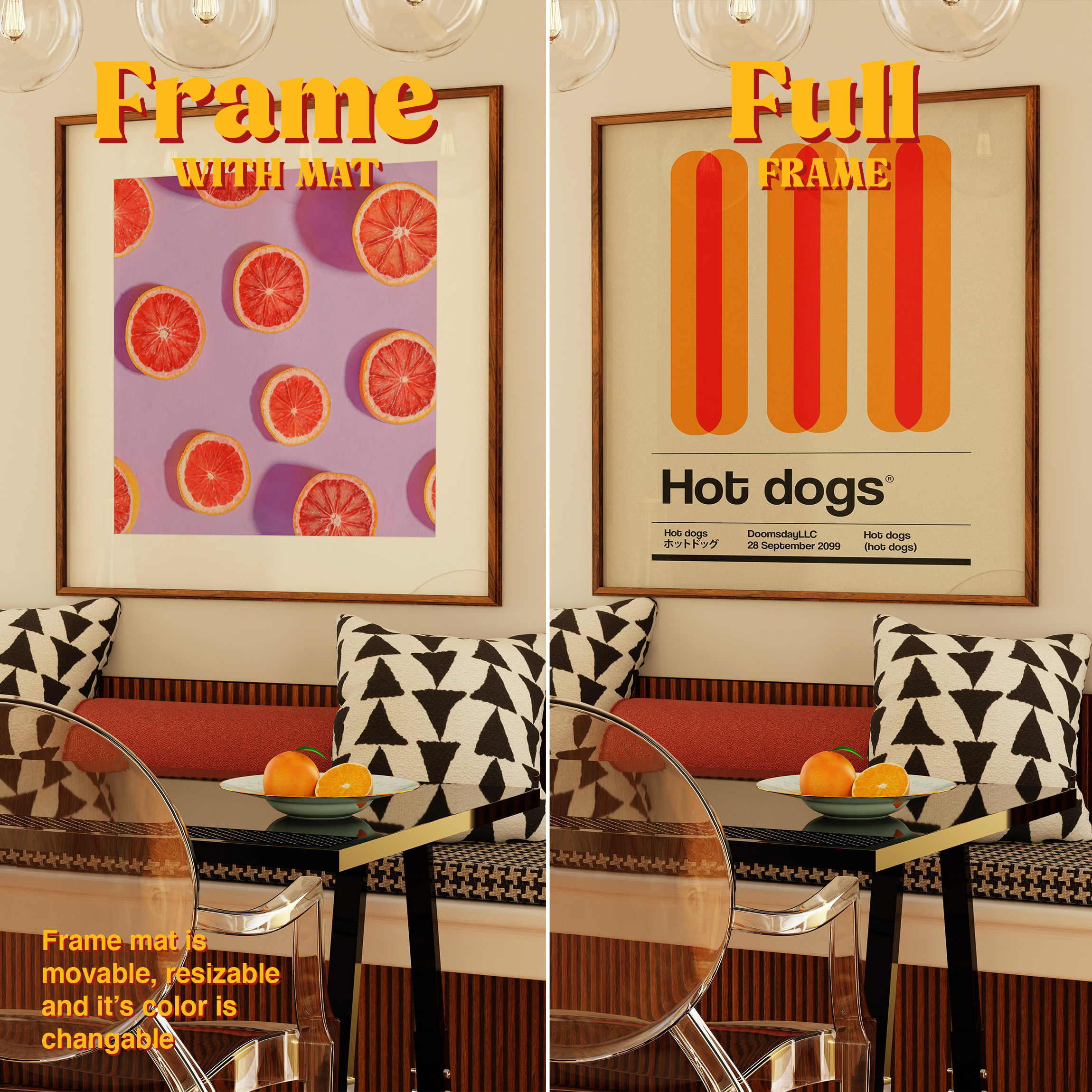 Square Frame Mockup: Retro Dining Room, PSD File - Image 4