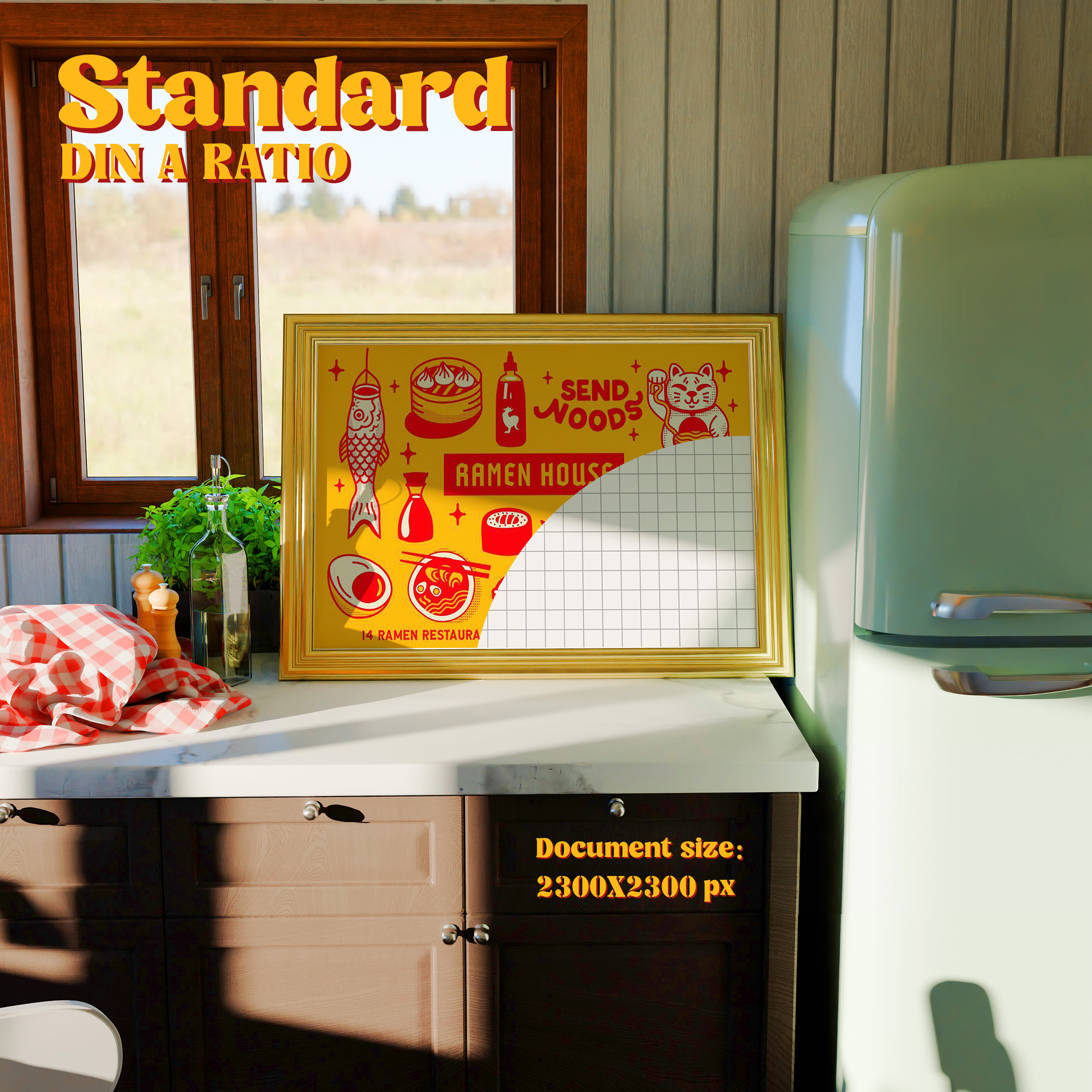 Horizontal Frame Mockup: Country Kitchen, PSD File - Image 3