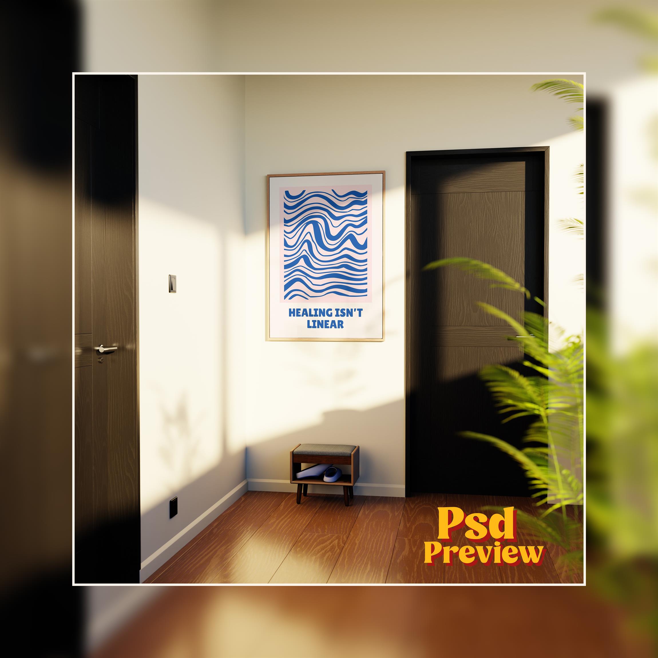 Vertical Frame Mockup: Bright Waiting Room, PSD File - Image 5
